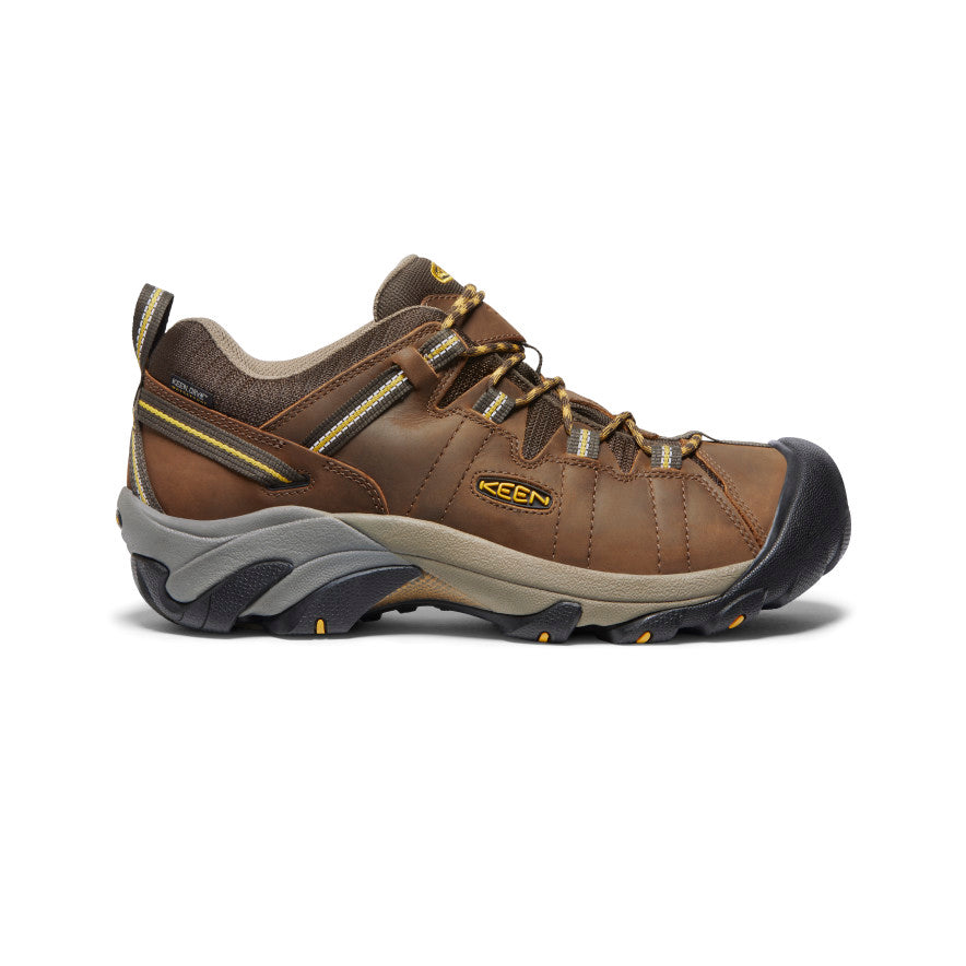 Men's KEEN Targhee II Waterproof Hiking Boots - Wide Width, Cascade Brown/Golden Yellow | Outdoor Trekking & Trail Running Shoes for Men