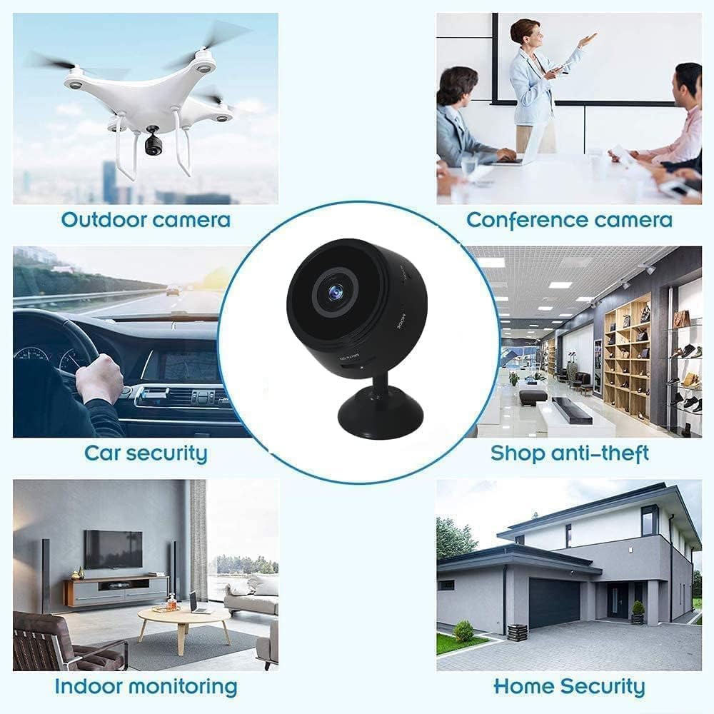 Camtrix Magnetic Mini Security Camera 1080p HD Wireless - Night Vision, Motion Detection, Covert Surveillance with App - Ideal for Home, Office, and Indoor Security Monitoring (1 Pack)