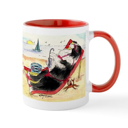 White/Red Inside - Border Collie Mug