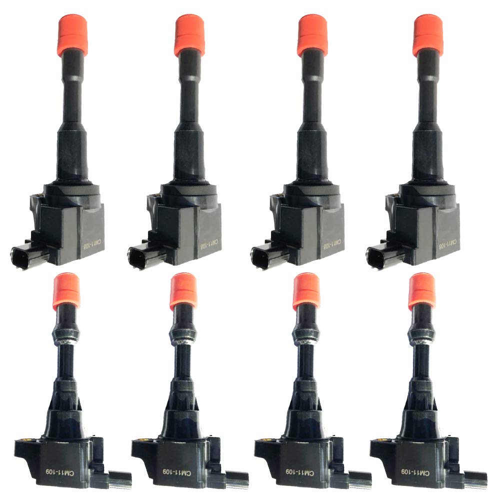 8PCS Ignition Coil Pack Set Compatible with Honda Fit II III City Jazz Civic VII VIII Hybrid 1.2L 1.3L 1.4L 2002-2008 - Replaces OEM CM11-108 CM11-109 30521-PWA-003 30520-PWA-003 - Perfect for Engine Performance & Smooth Driving