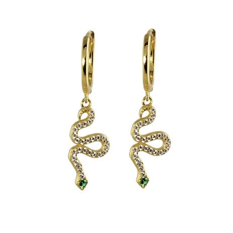 PAVÈ SNAKE HUGGIES Earrings - Sterling Silver Dainty Hoop Earrings for Women, Minimalist Jewelry Gift - Perfect for Everyday Wear, Date Night & Special Occasions