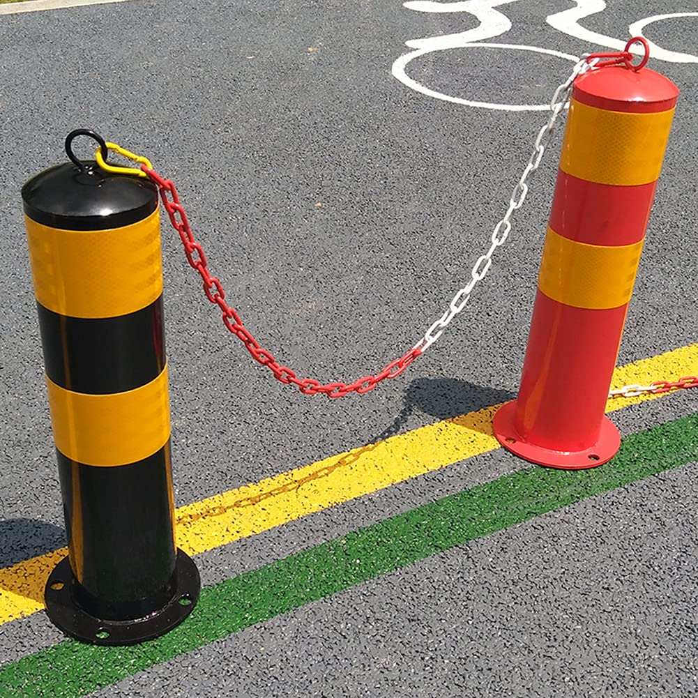 Heavy Duty Fixed Bollard Security Post - Reflective Parking Barrier for Driveway Safety - Durable & Easy to Install Bollard - Perfect for Parking Lots, Garages, and Commercial Properties