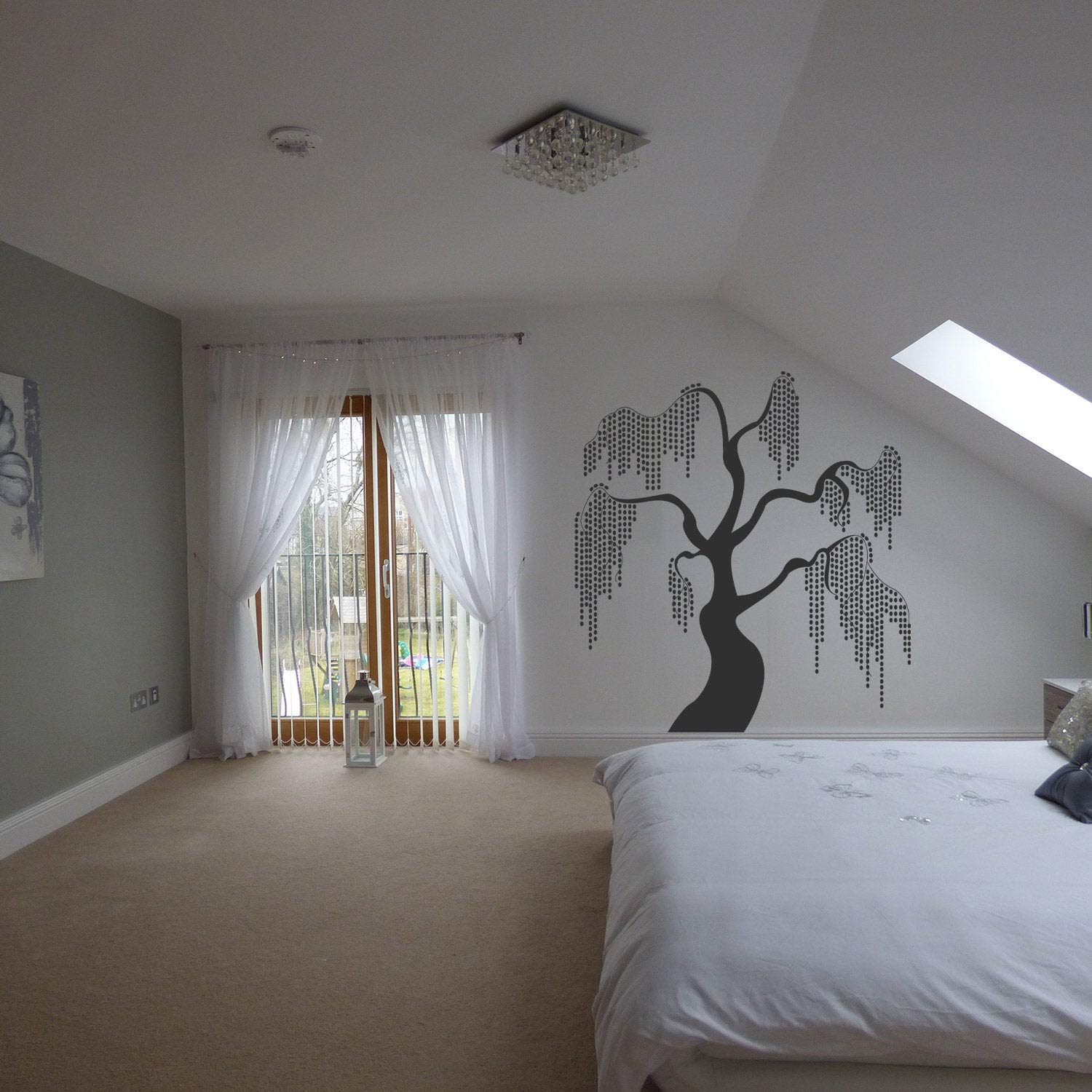 Willow Tree Wall Decal - Large Waterproof Vinyl Sticker for Nursery, Bedroom & Home Decor - Nature-Inspired Branch Art Mural for Lovely Interior Design