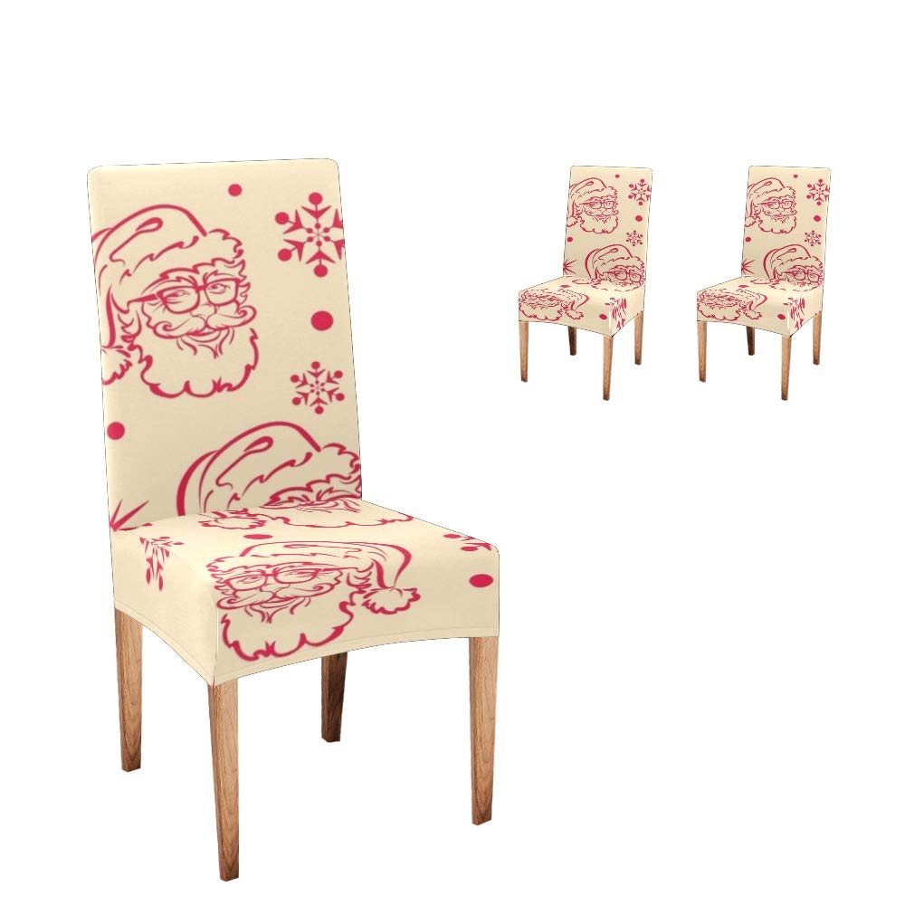 Santa Claus Christmas Dining Chair Covers - Set of 2 Stretchable Slipcovers for Holiday Party Decor | Perfect for Christmas Dinner, Family Gatherings & Festive Home Decoration