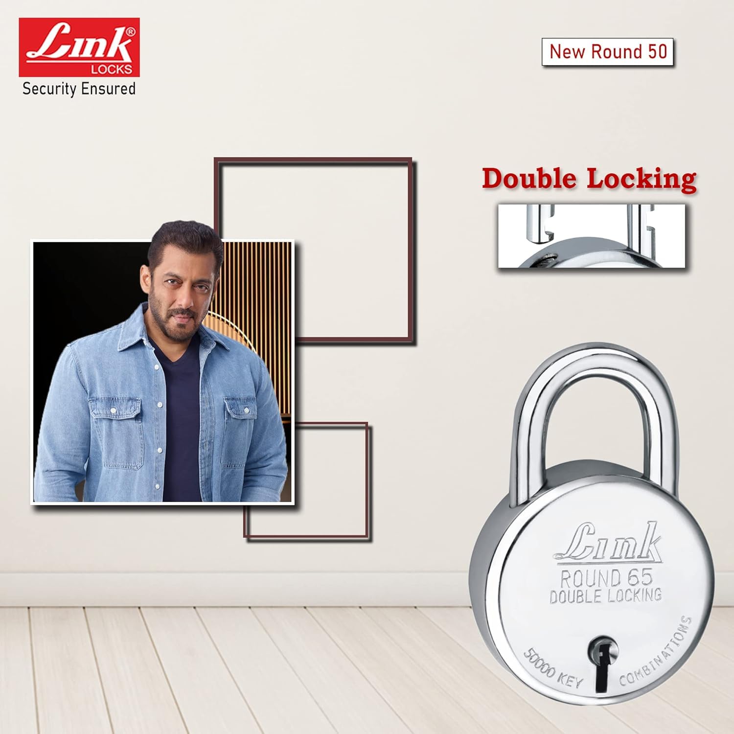 Stainless Steel Round Padlock with 3 Keys - 50mm Heavy Duty Security Lock for Doors, Gates, Lockers & Storage | Weatherproof & Anti-Corrosion | Ideal for Home, School, Gym & Outdoor Use