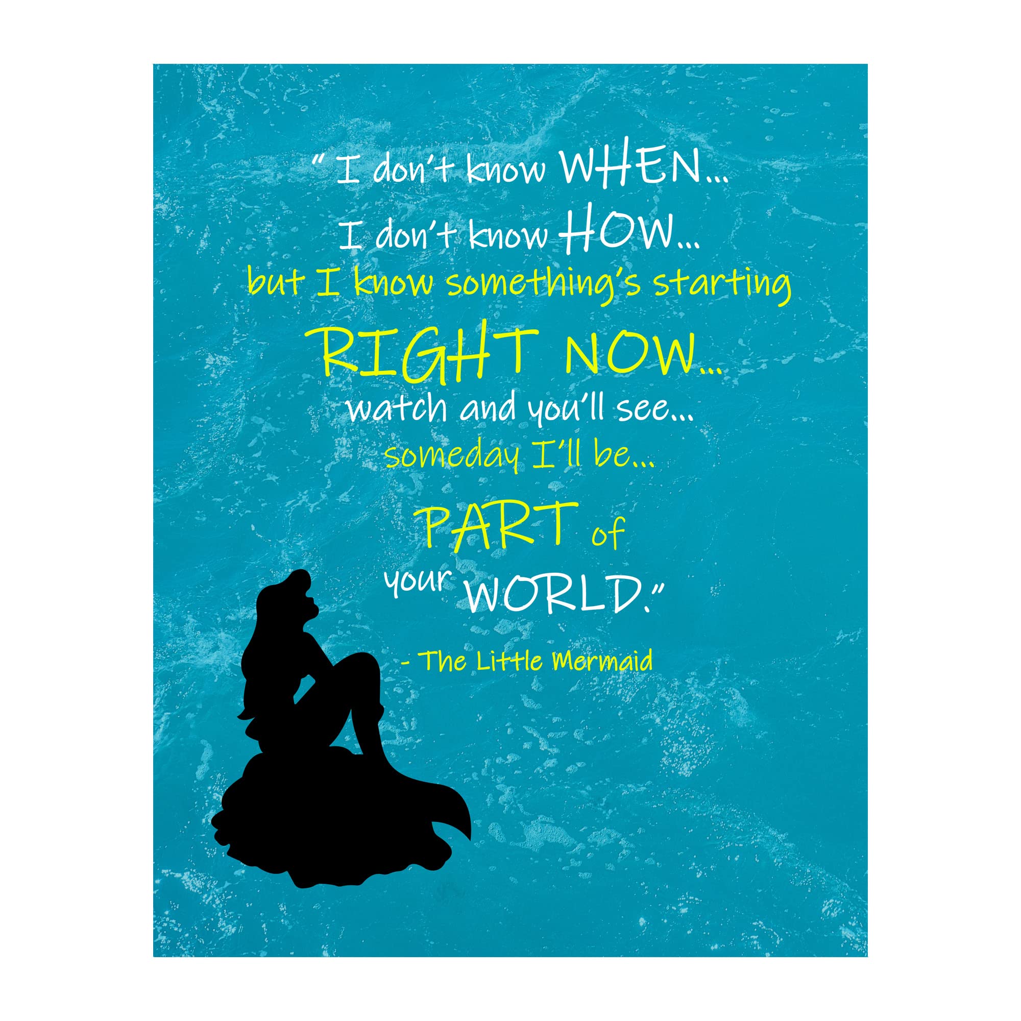 Little Mermaid Wall Art - 8x10