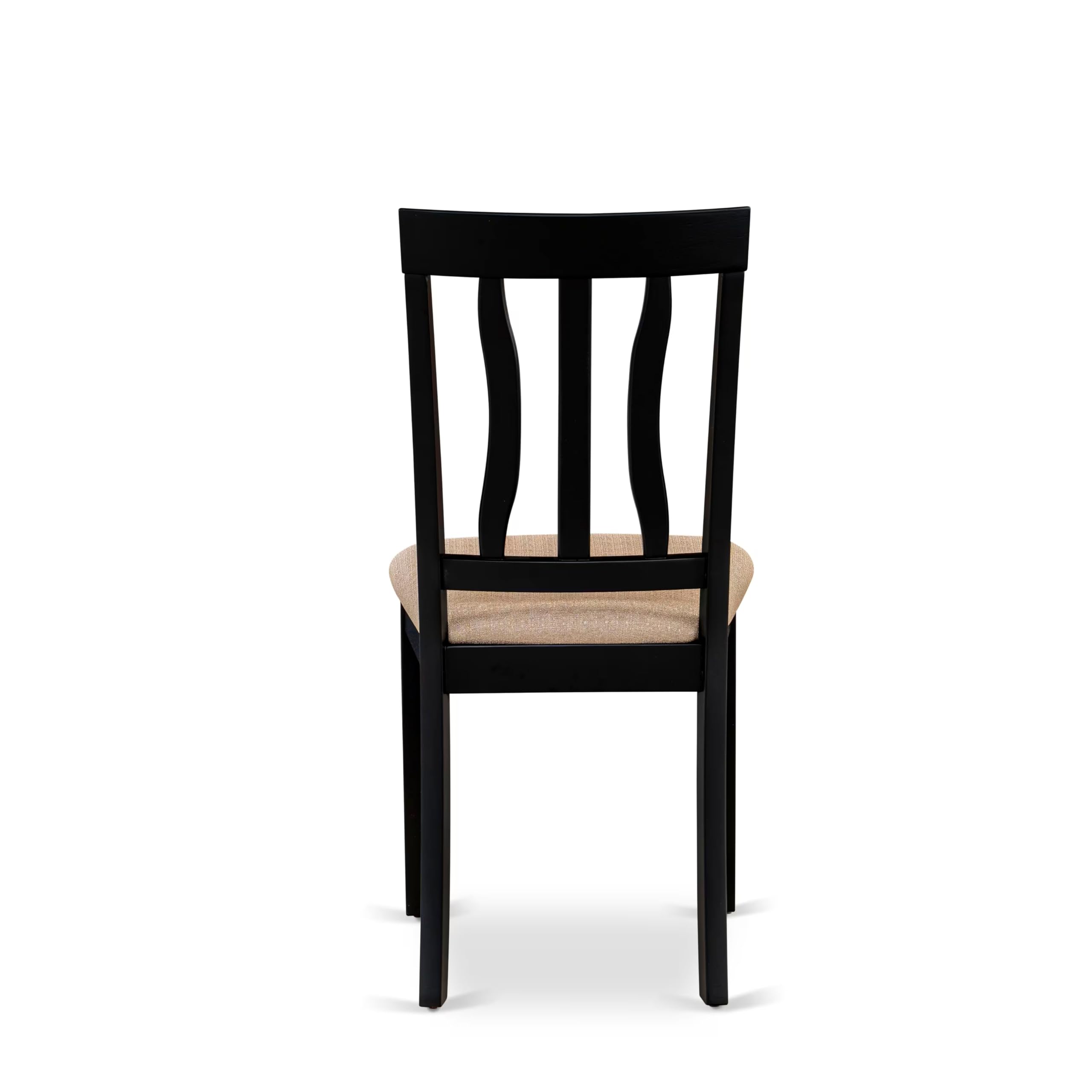 East West Furniture 5-Piece Round Dining Table Set with Drop Leaf & 4 Upholstered Chairs - 42x42 Inch Black Kitchen Table for Small Spaces | Perfect for Breakfast Nook, Apartment Dining, and Compact Homes