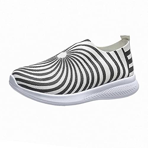 Hlysgo Women's Fashion Printed Casual Slip-On Loafers - Lightweight Breathable Flat Shoes for Running & Walking - Comfortable Sneakers for Work, Travel & Everyday Wear