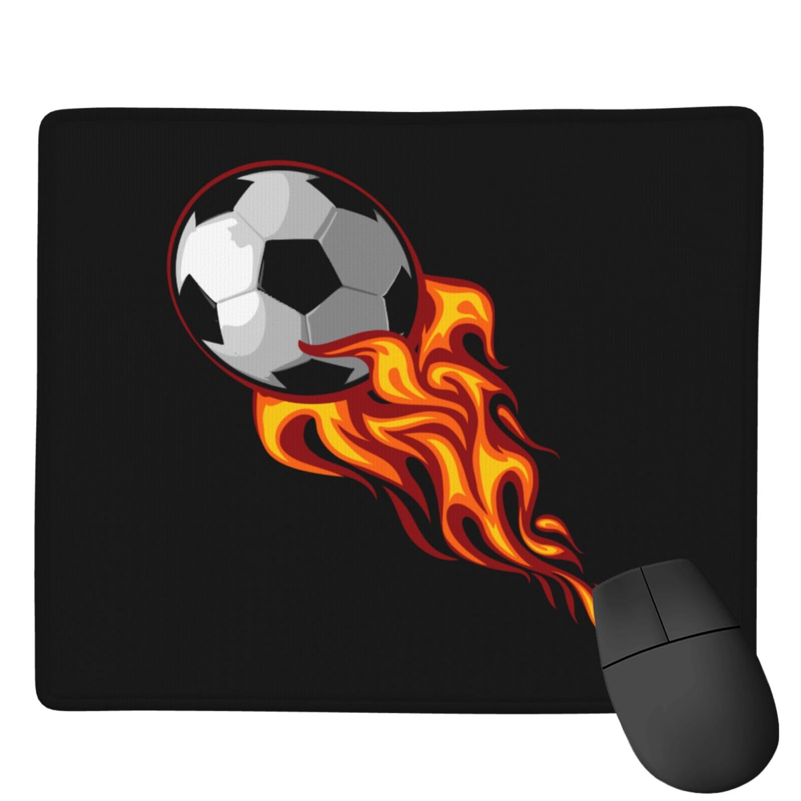 Fiery Football Mouse Pad - Waterproof, Non-Slip Rubber Base - 7x9 Inch Gaming & Office Mousepad for PC & Laptop - Perfect for Sports Fans, Gamers & Workstations