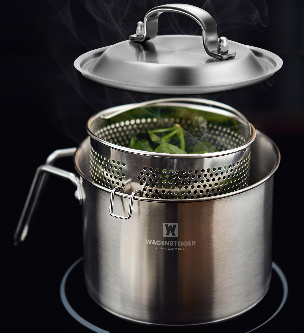 Premium Stainless Steel Steamer Pot with Perforated Basket - 2.3L (2.43Qt) Egg & Vegetable Cooker for Stovetop - Perfect for Pasta, Dumplings & Healthy Meals - Ideal for Singles, Couples & Small Families - Compact Kitchen Essential for Steam Cooking & Meal Prep