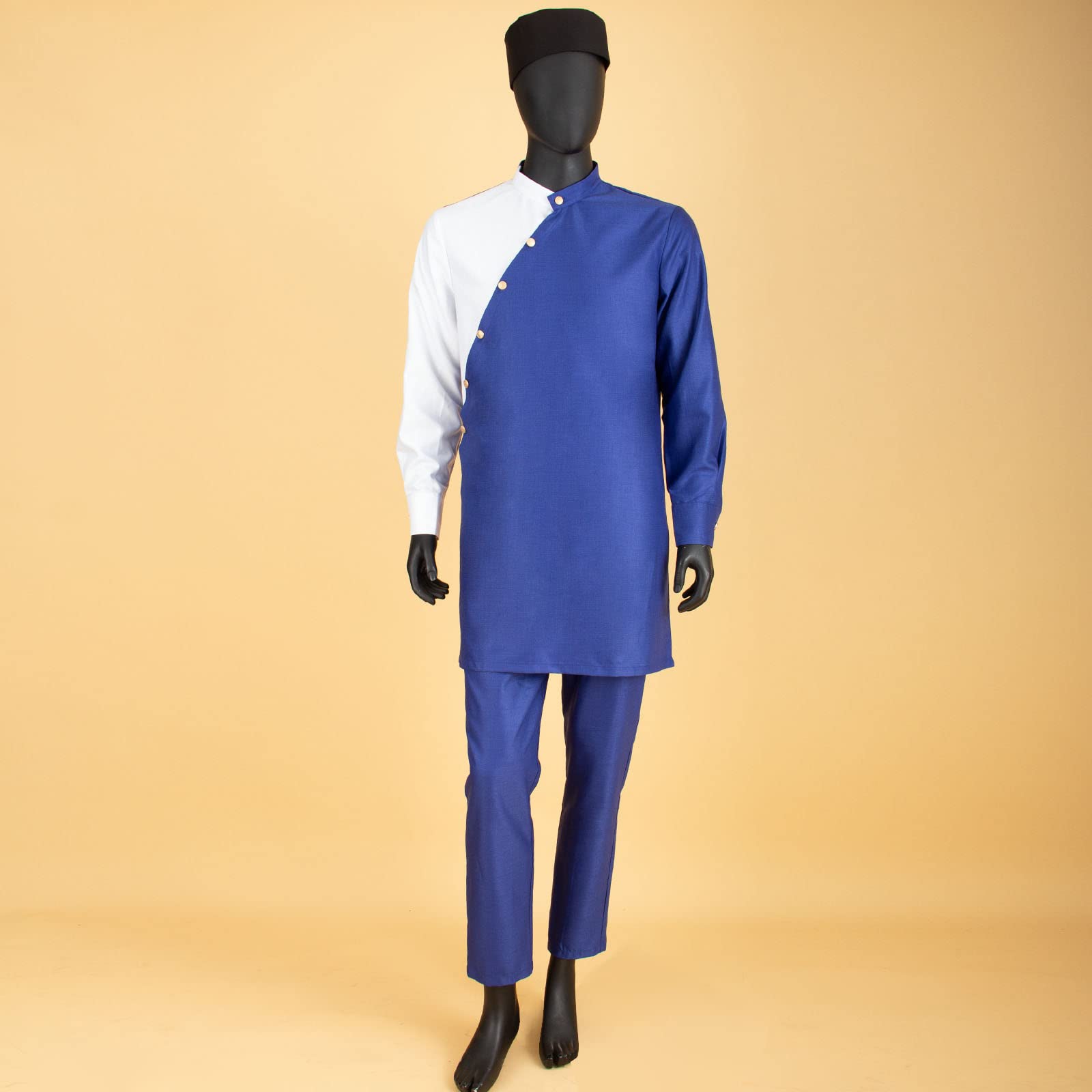 Bazin Riche Men's 3-Piece African Outfit Set - Traditional Casual Shirt, Pants & Hat for Men | Perfect for Cultural Events, Weddings & Special Occasions