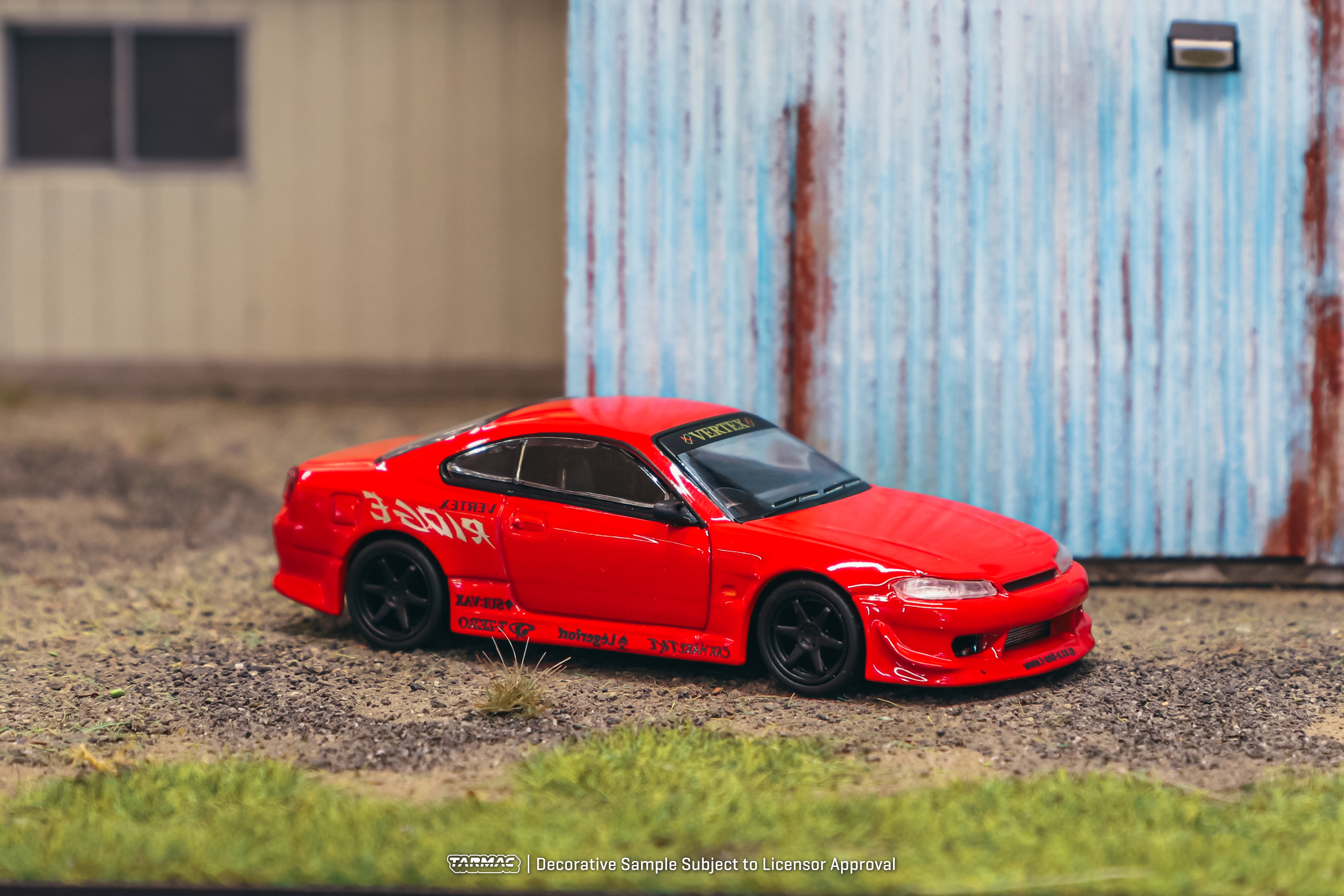 Tarmac Works 1/64 Scale VERTEX Nissan Silvia S15 Red Diecast Model Car - Indonesia Special Edition Collectible for Car Enthusiasts | Perfect for Display, Gifts, and Diecast Collections