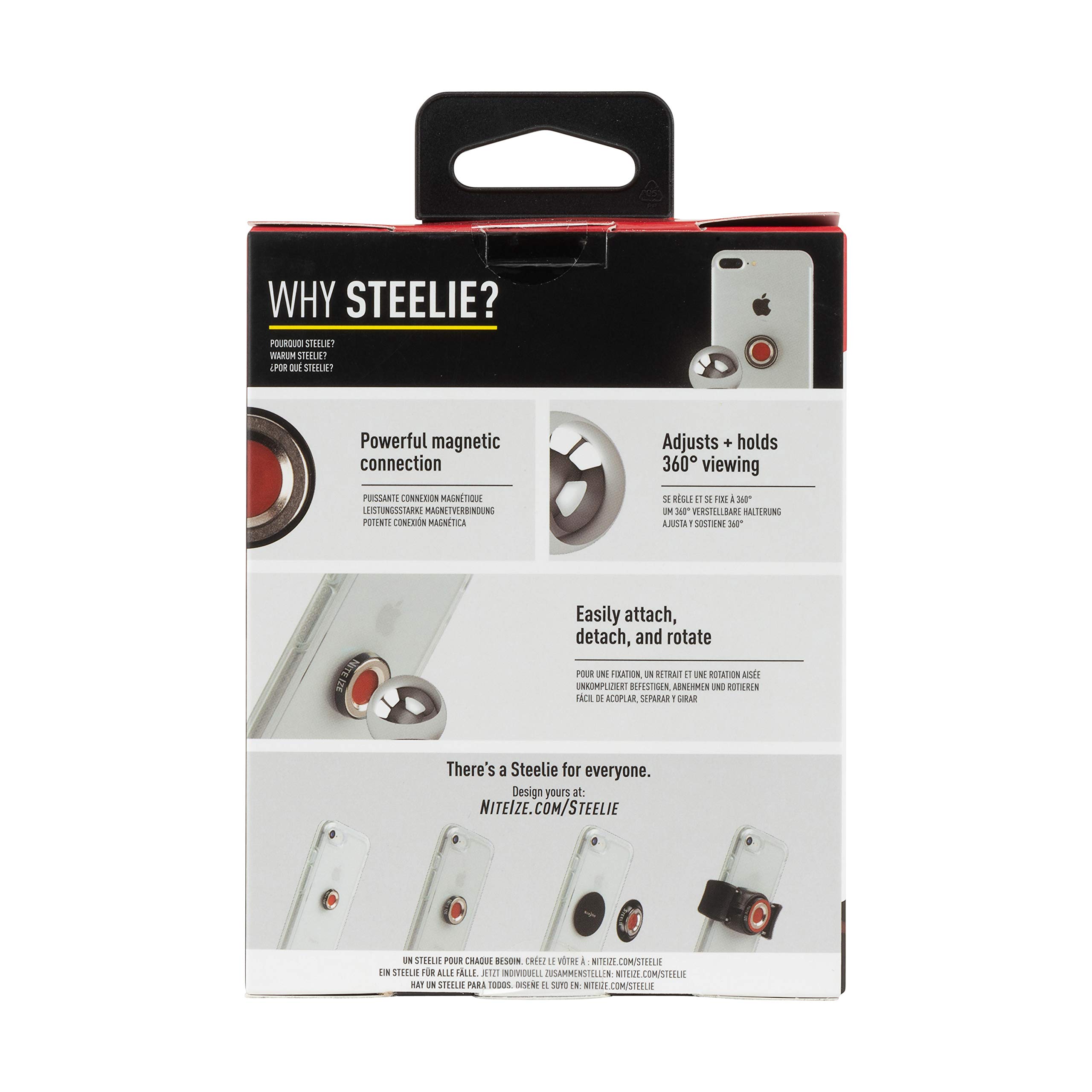 Nite Ize Steelie Vent Mount Kit Plus - Magnetic Car Phone Holder for iPhone & Android, 2X Stronger Grip, Reusable Magnet Adapter - Perfect for Hands-Free Driving & GPS Navigation