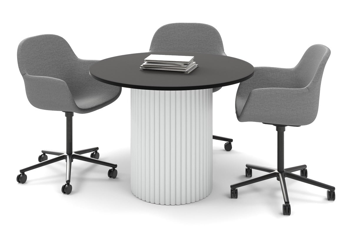 Baobab Circular Base Meeting Round Table - 31.5 Inch (800mm) Dining Table for Conference Rooms, Offices & Home Use