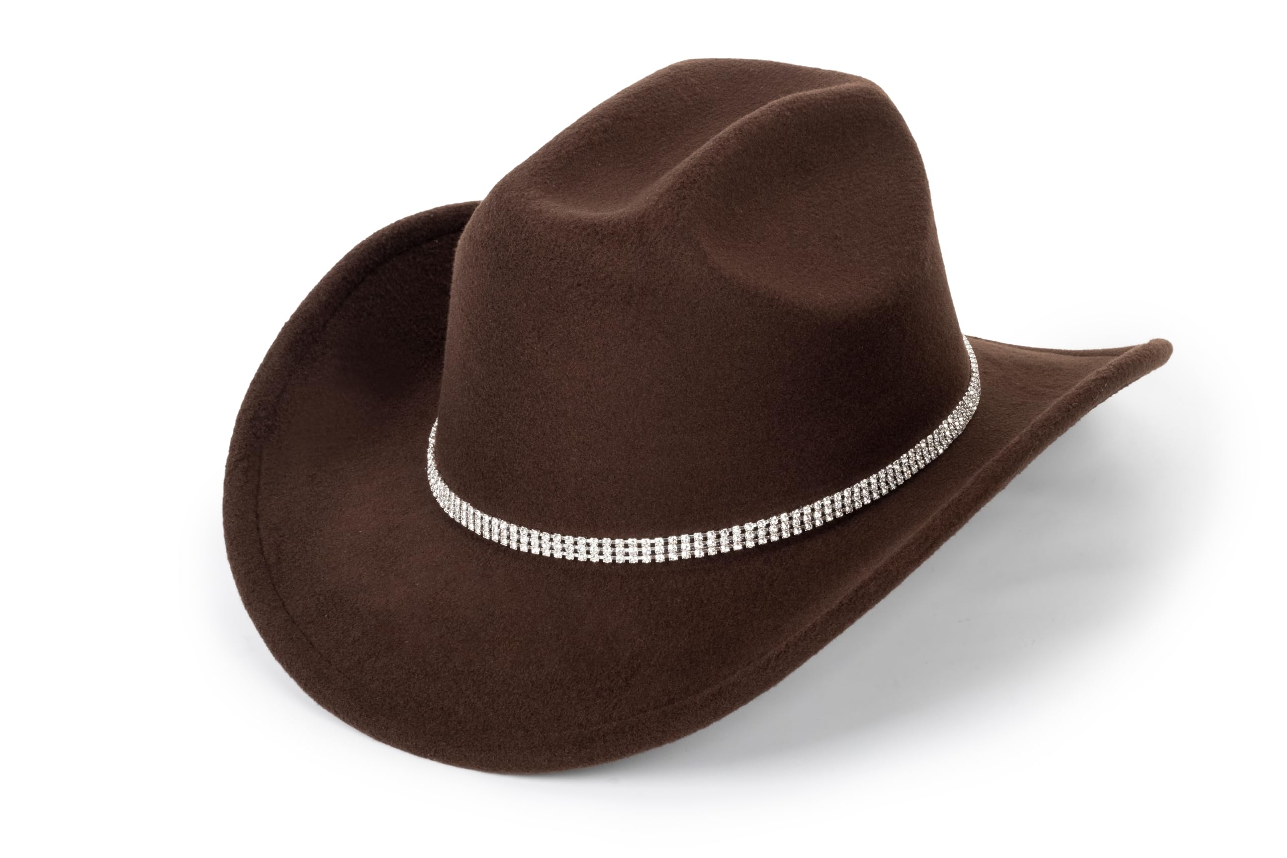 Western Cowboy Hat for Men & Women - Classic Felt Cowgirl Hat with Rhinestone Band - Perfect for Rodeo, Country Music Festivals, Halloween Costumes & Daily Fashion Wear