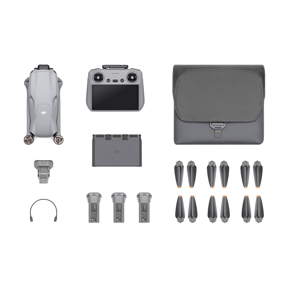 DJI Air 3 Drone Fly More Combo with RC 2 Controller - 4K Dual Camera, 46 Mins Flight Time, Omnidirectional Obstacle Sensing for Aerial Photography & Videography - Perfect for Travel, Vlogging & Outdoor Adventures