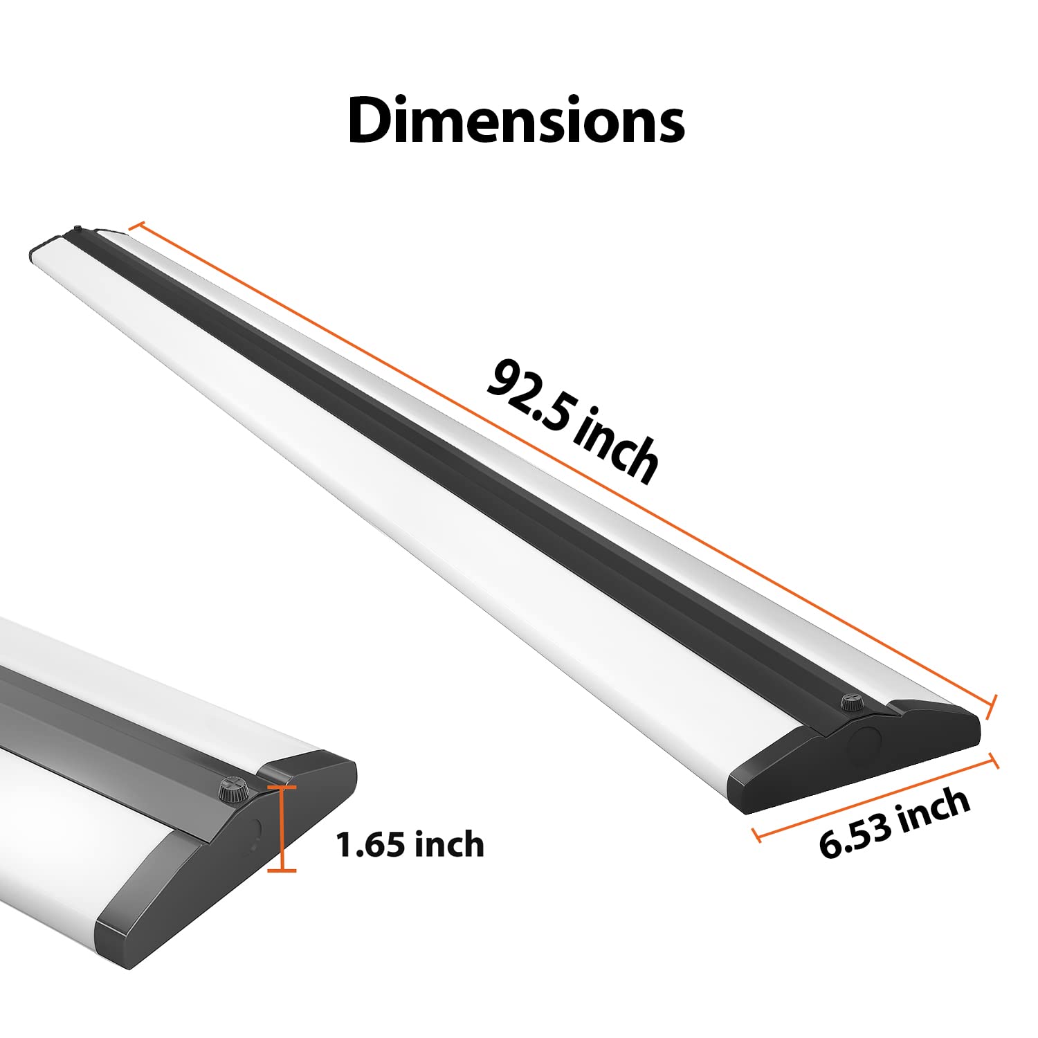 FaithSail 8FT LED Shop Light - 110W Ultra Slim Wraparound Strip Lights (12600 Lumens, 5000K Daylight White) - Energy Efficient LED Garage Lighting & Fluorescent Replacement - Perfect for Office, Workshop, Warehouse & Industrial Use - 2 Pack