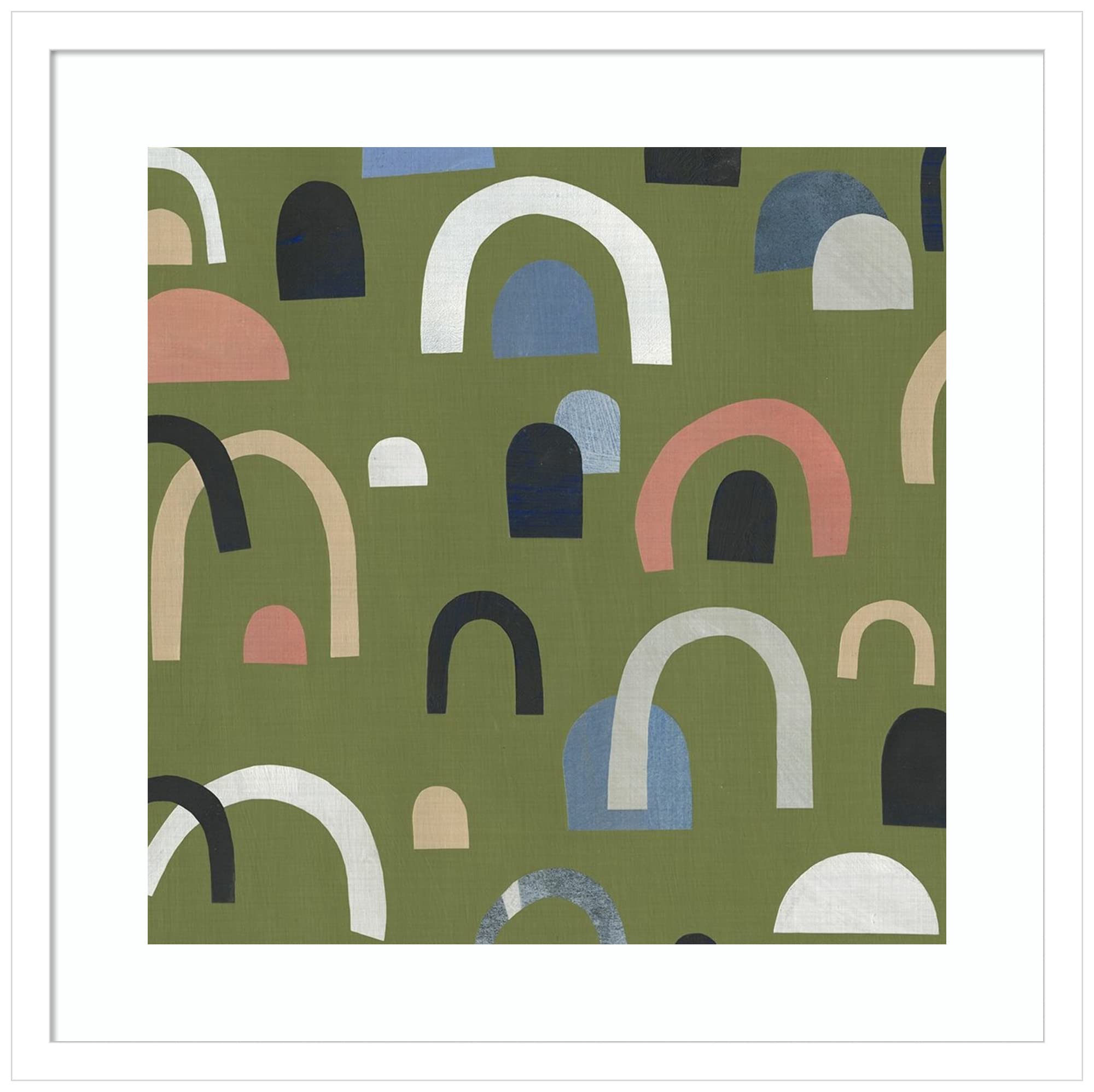 Emma Scarvey Over The Rainbow II Wood Framed Wall Art Print - 21x21 Inches, Svelte White Frame - Modern Home Decor for Living Room, Bedroom & Office