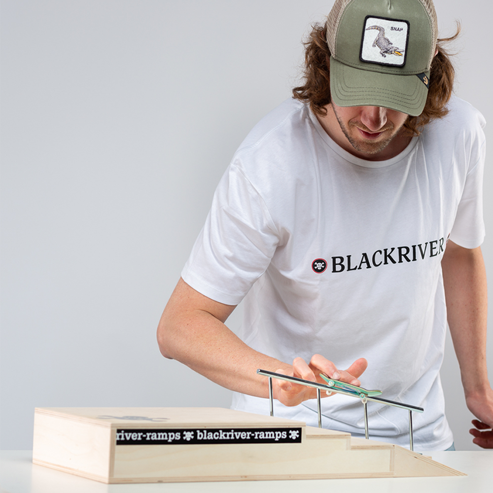 Blackriver Fingerboard Ramps - Professional Skateboard Mini Ramp Stairset with Round Rail for Tech Deck & Fingerboard Tricks - Perfect for Indoor Skate Practice & Competition Training