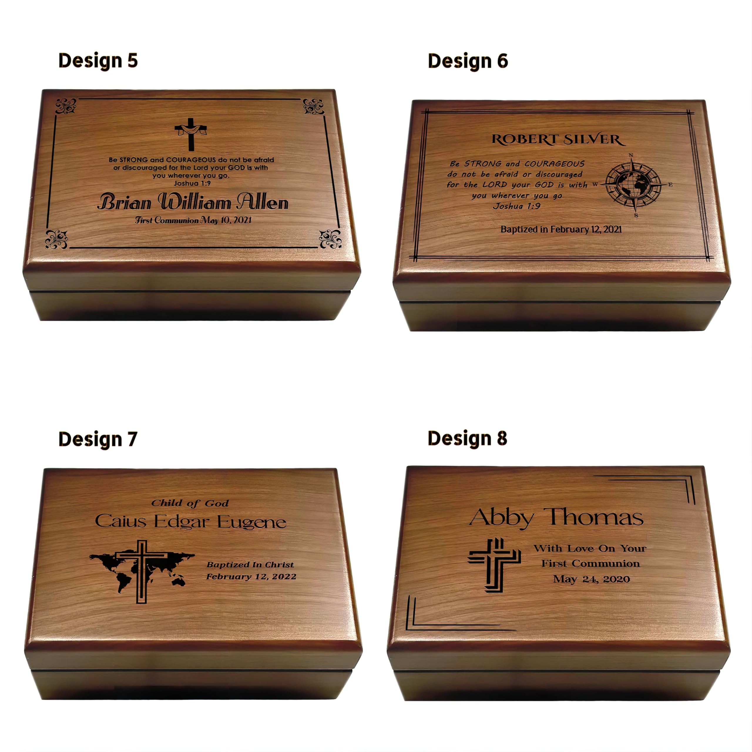 Personalized Baptism Keepsake Box - Wooden Confirmation Gift for Boys & Girls, First Communion Gift Set with Engraving - Catholic Sacrament Memory Box for Christening, Baby Dedication & Religious Milestones