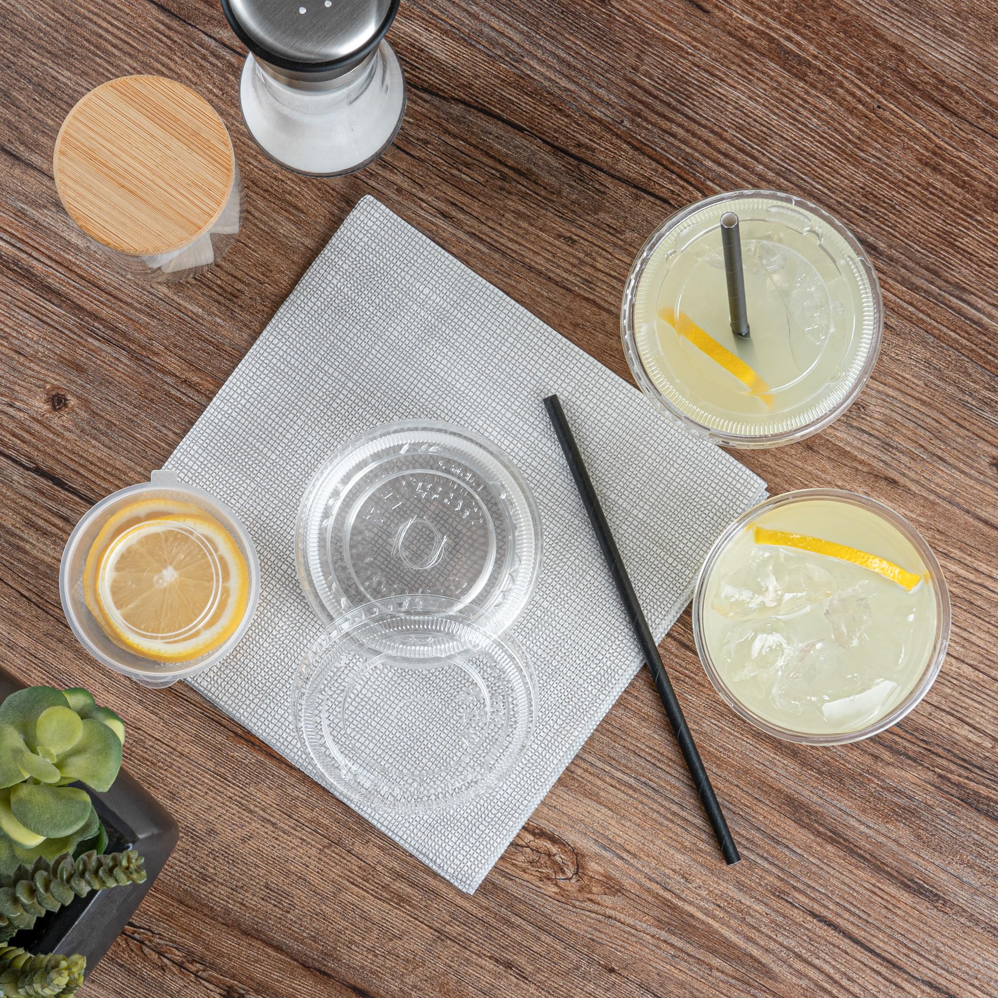 Restaurantware Visage Flat Lids for 9, 12 & 16 oz Disposable Cups - 1000 Clear Plastic Drinking Cup Lids with Straw Slot | Recyclable & BPA-Free | Perfect for Coffee Shops, Smoothie Bars & Takeout Restaurants