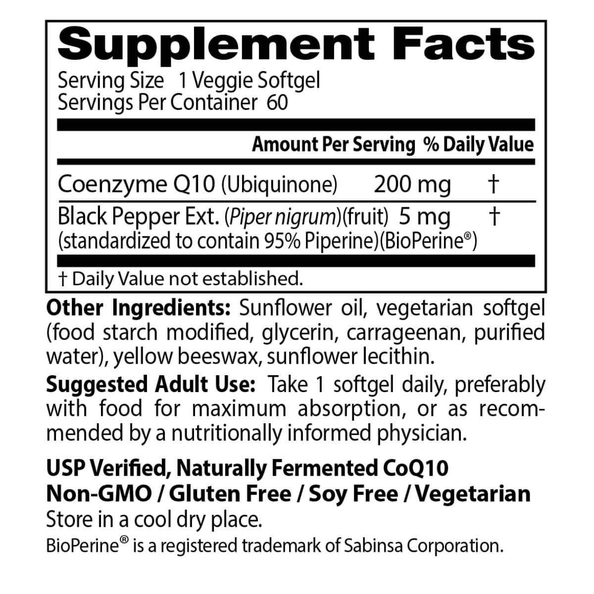 Doctor's Best High Absorption CoQ10 200mg with BioPerine - 60 Vegetarian Softgels for Heart Health & Energy Support - Perfect for Adults Seeking Cardiovascular Wellness & Antioxidant Benefits