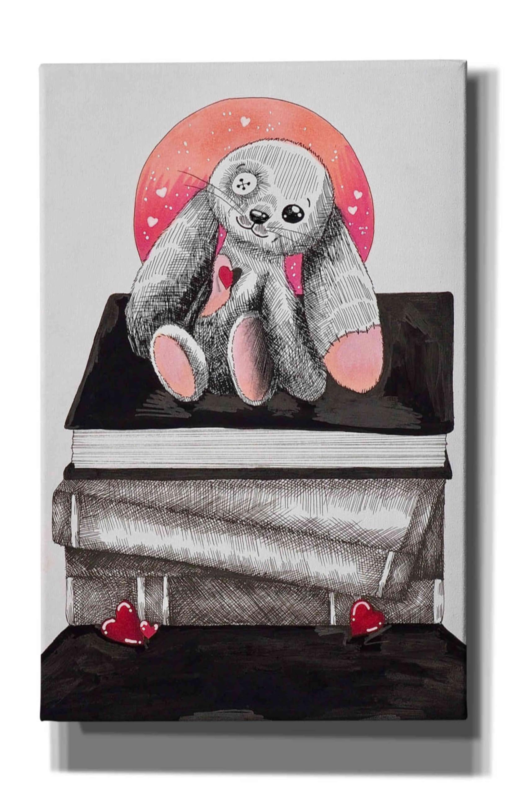Epic Graffiti 'Bunny's Books' by Avery Multer - 26x40 Inch Modern Canvas Wall Art for Living Room, Bedroom & Office Decor