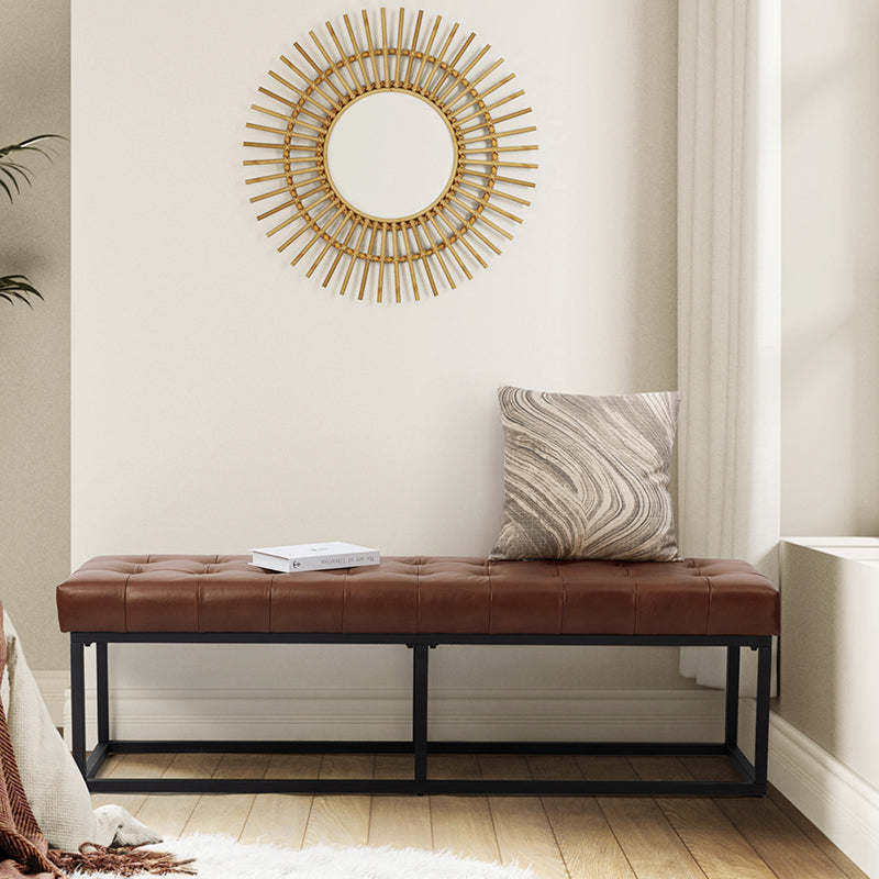 Rosana Genuine Leather Multi-Functional Storage Bench with Cushion Top - Perfect for Entryway, Bedroom, or Living Room Seating and Storage