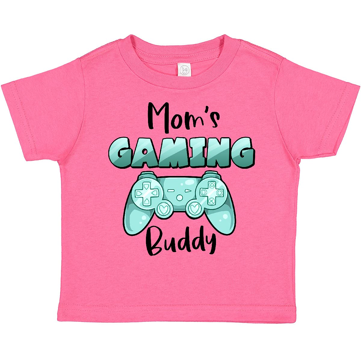 Inktastic Mom's Gaming Buddy Aqua Controller Toddler T-Shirt - Cute Gamer Mom & Kids Matching Outfit for Family Game Nights & Casual Wear
