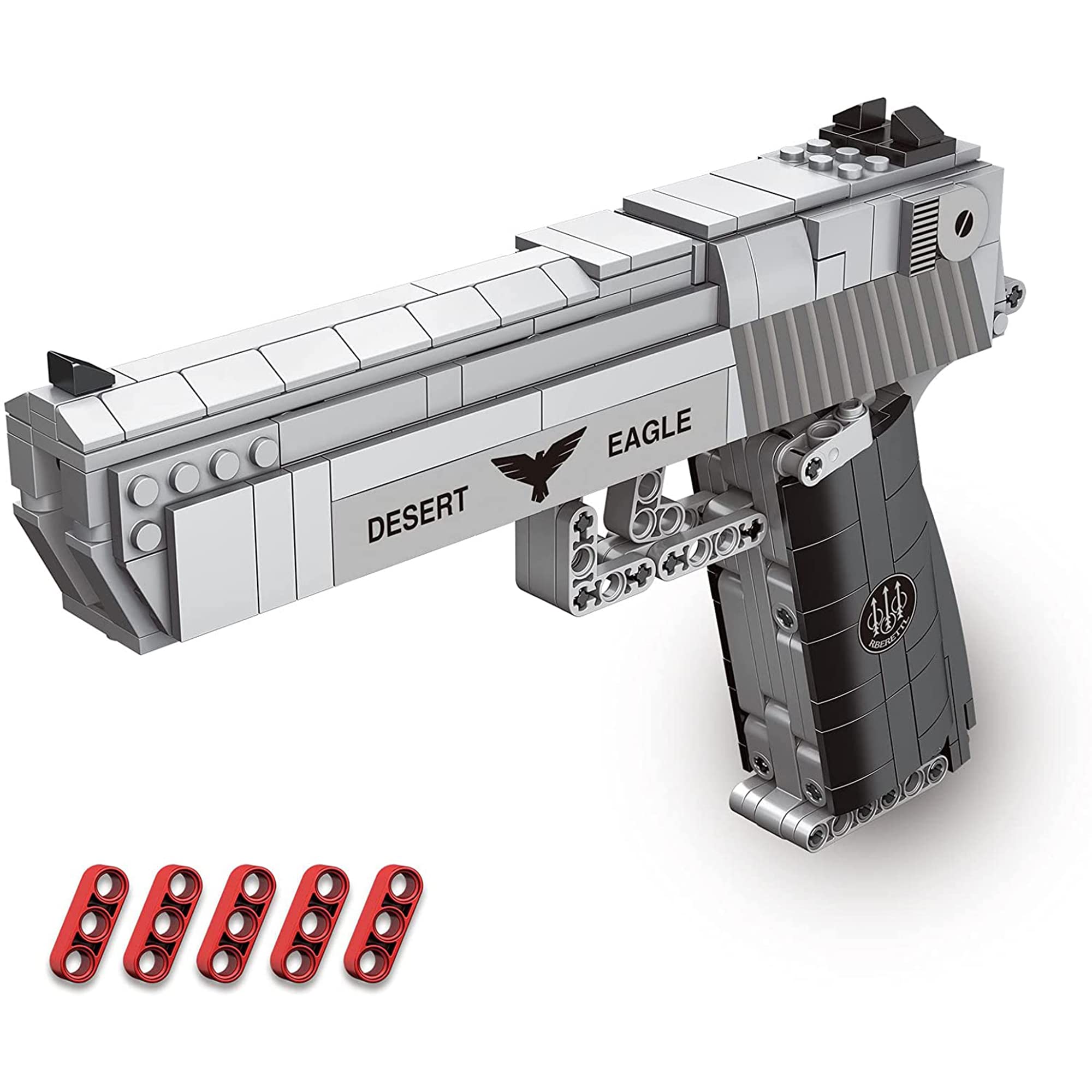 DreamCity 528-Piece Gun Model Building Kit - Desert Eagle Pistol & Military Weapon Construction Toy Set, STEM Educational Building Blocks for Boys Ages 14+ | Perfect for Creative Play, DIY Projects & Collectible Display