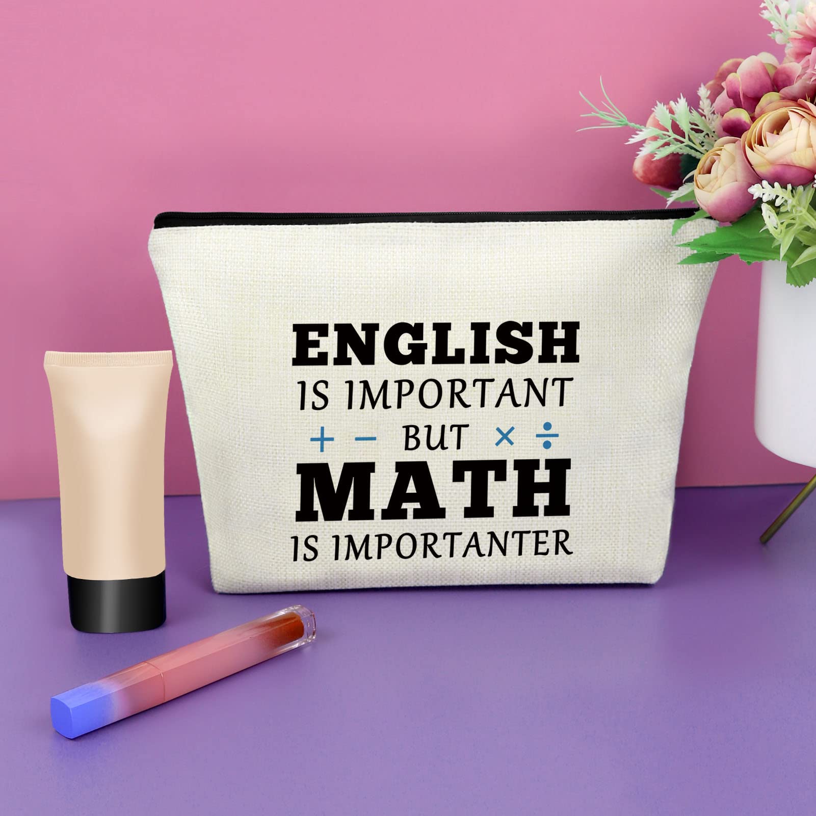 Math Teacher Gifts - Cute Math-Themed Makeup Bag for Teachers | Perfect for Teacher Appreciation, Retirement, Birthday & Teachers Day | Great Thank You Gift from Students | Ideal for Classroom, Office & Travel Use
