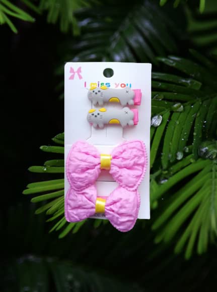 **SIA VENDORS Hair Clips for Girls & Women - Unisex Alligator Clips with Unicorn & Grosgrain Ribbon - Luxury Satin Scrunchies & Barrettes (Pack of 2, Polka Dot) - Perfect for School, Parties & Everyday Styling**