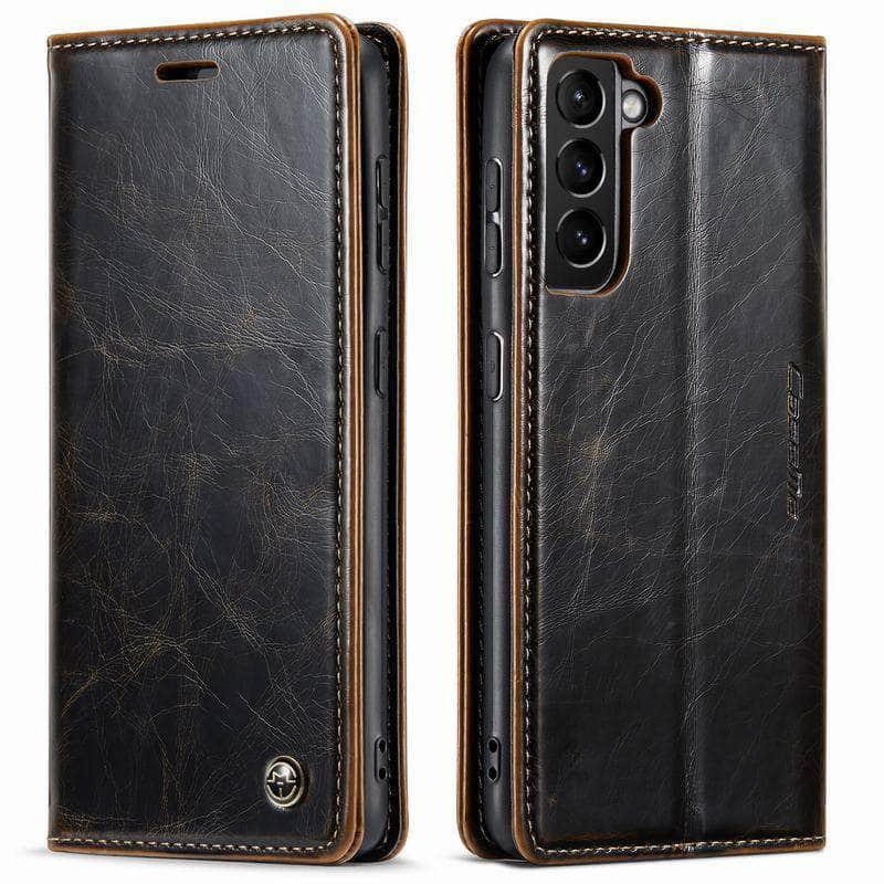 Samsung Galaxy S23 Plus Leather Flip Wallet Case with Card Holder & Kickstand - Slim Protective Cover for Everyday Use & Travel