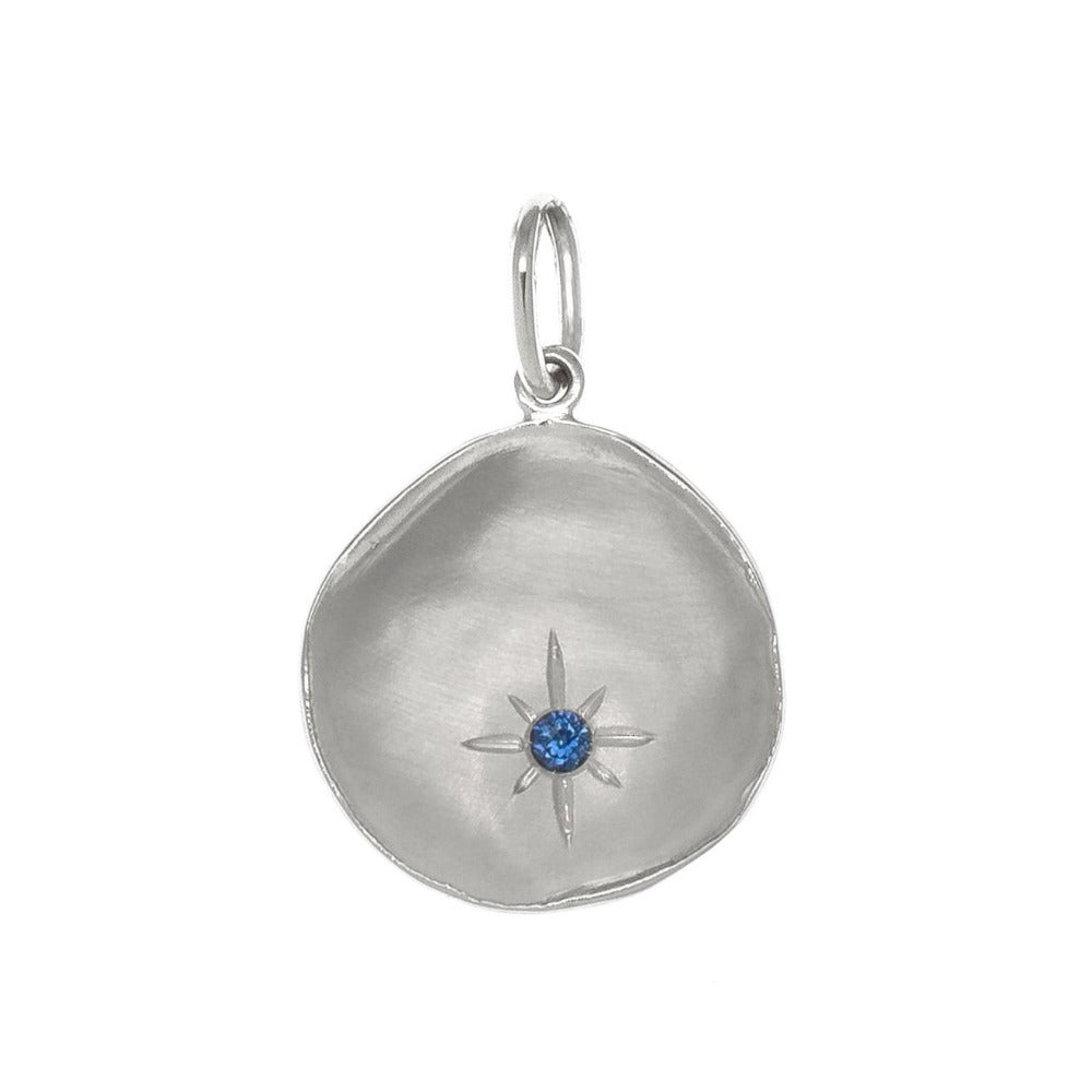 Luna Single Star Coin Charm - Elegant Silver Pendant for Necklace, Bracelet & Jewelry Making - Perfect for Gifts, Fashion Accessories & Boho Style