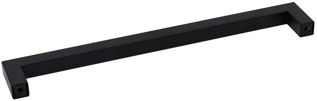 2-Pack Black Square Cabinet Pulls - 8 Inch Hole Center - Stainless Steel Modern Kitchen & Bathroom Drawer Handles - Durable Hardware for Cabinets, Dressers & Vanities - Perfect for Home Renovation & DIY Projects