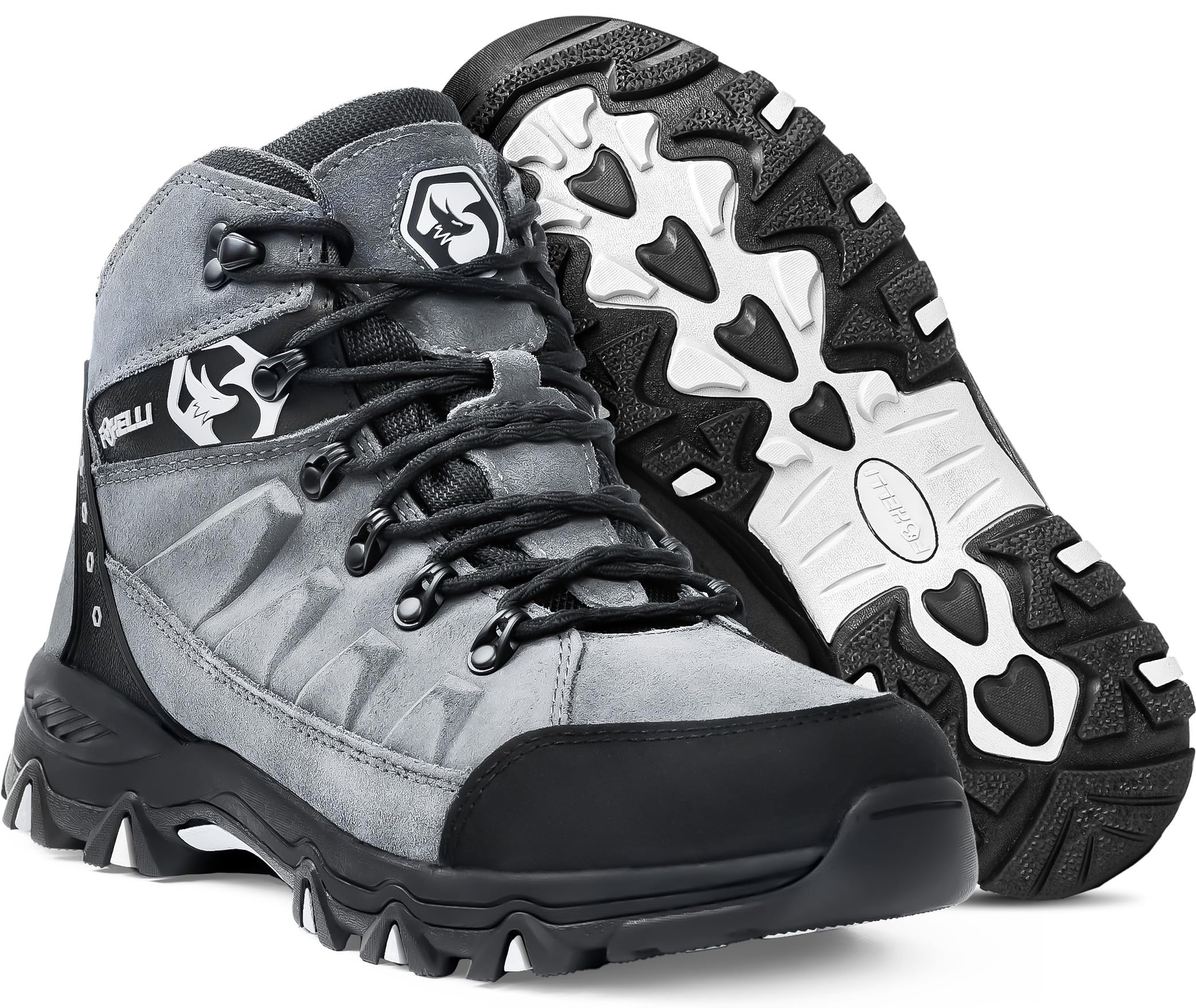 Foxelli Men’s Waterproof Hiking Boots - Lightweight Breathable Suede Leather Outdoor Shoes for Trekking & Camping | Perfect for Mountain Trails, Backpacking & Daily Wear