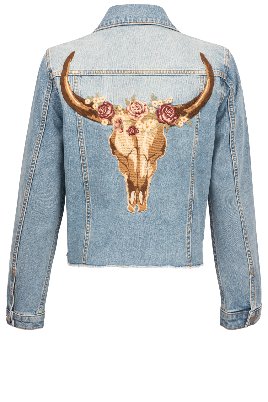 Stylish Driftwood Mesa Rosa Stretch Denim Jacket for Women - Comfortable & Trendy Distressed Denim Coat - Perfect for Casual Outings, Date Nights & Fall Layering