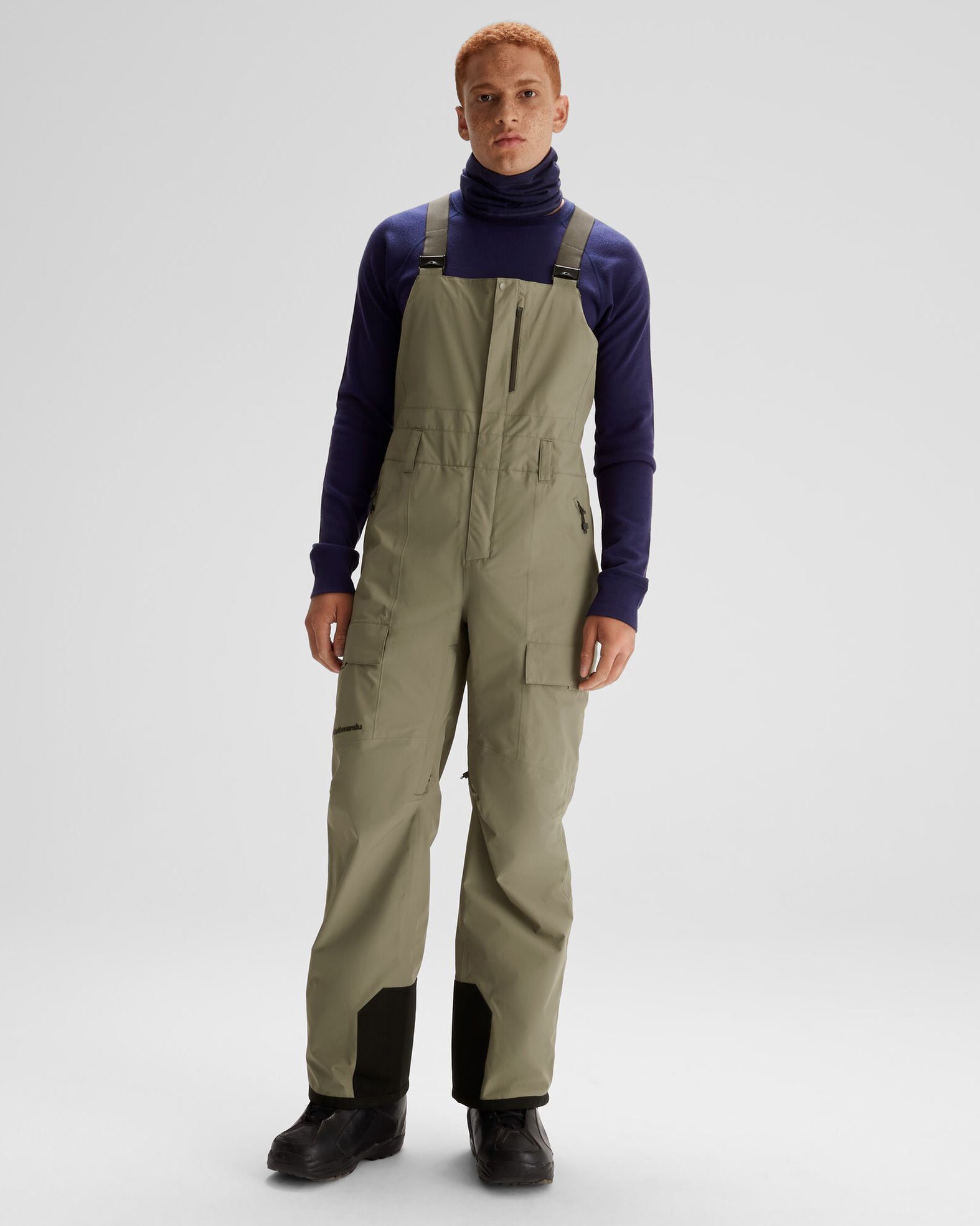 Men's PWDR Days 2L Insulated Snow Bib Pants - Waterproof Winter Ski Overalls for Snowboarding & Cold Weather - Beech Color