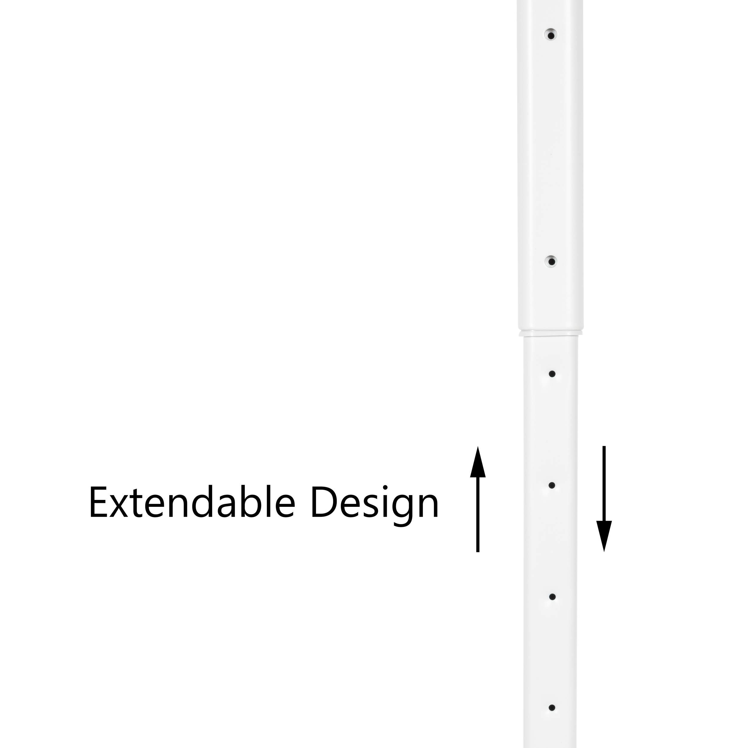 Brightmaison Sofia Adjustable Wall Mount Clothes Rack - Steel Laundry Organizer & Closet Storage Solution for Bedroom, Closet, or Dorm Room Organization
