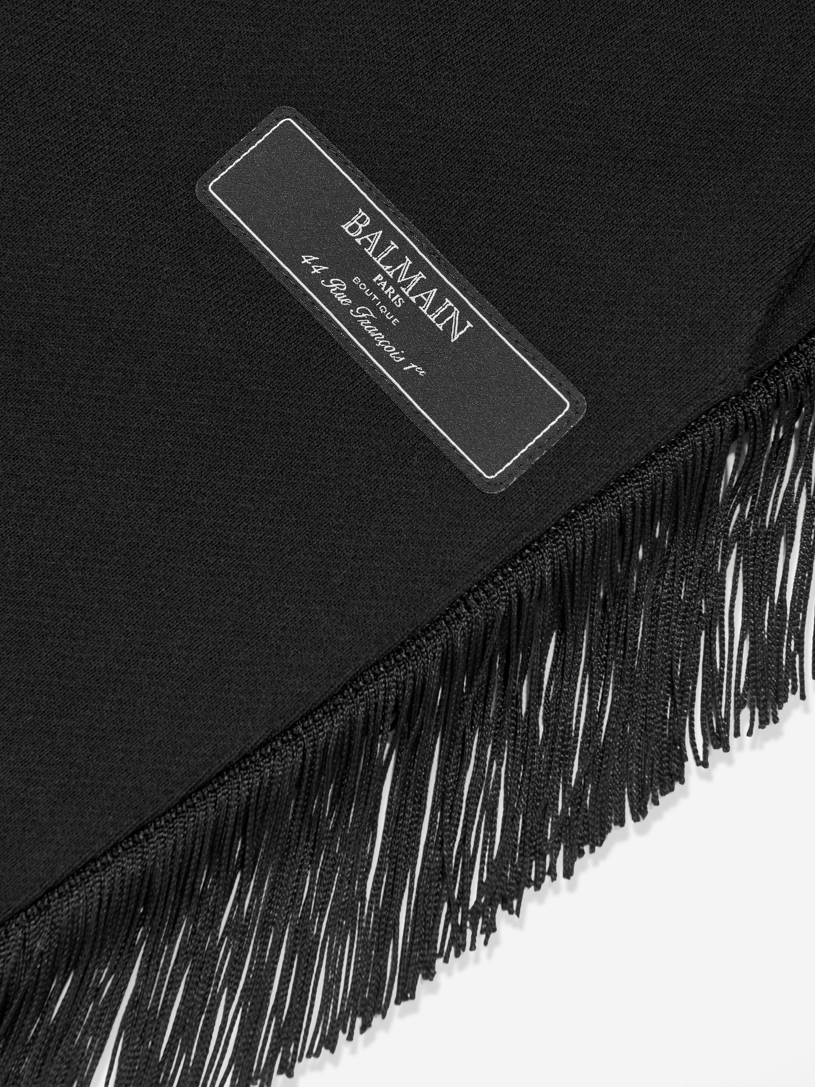 Balmain Girls Black Fringed Logo Joggers - Stylish & Comfortable Athletic Pants for School, Travel & Casual Wear