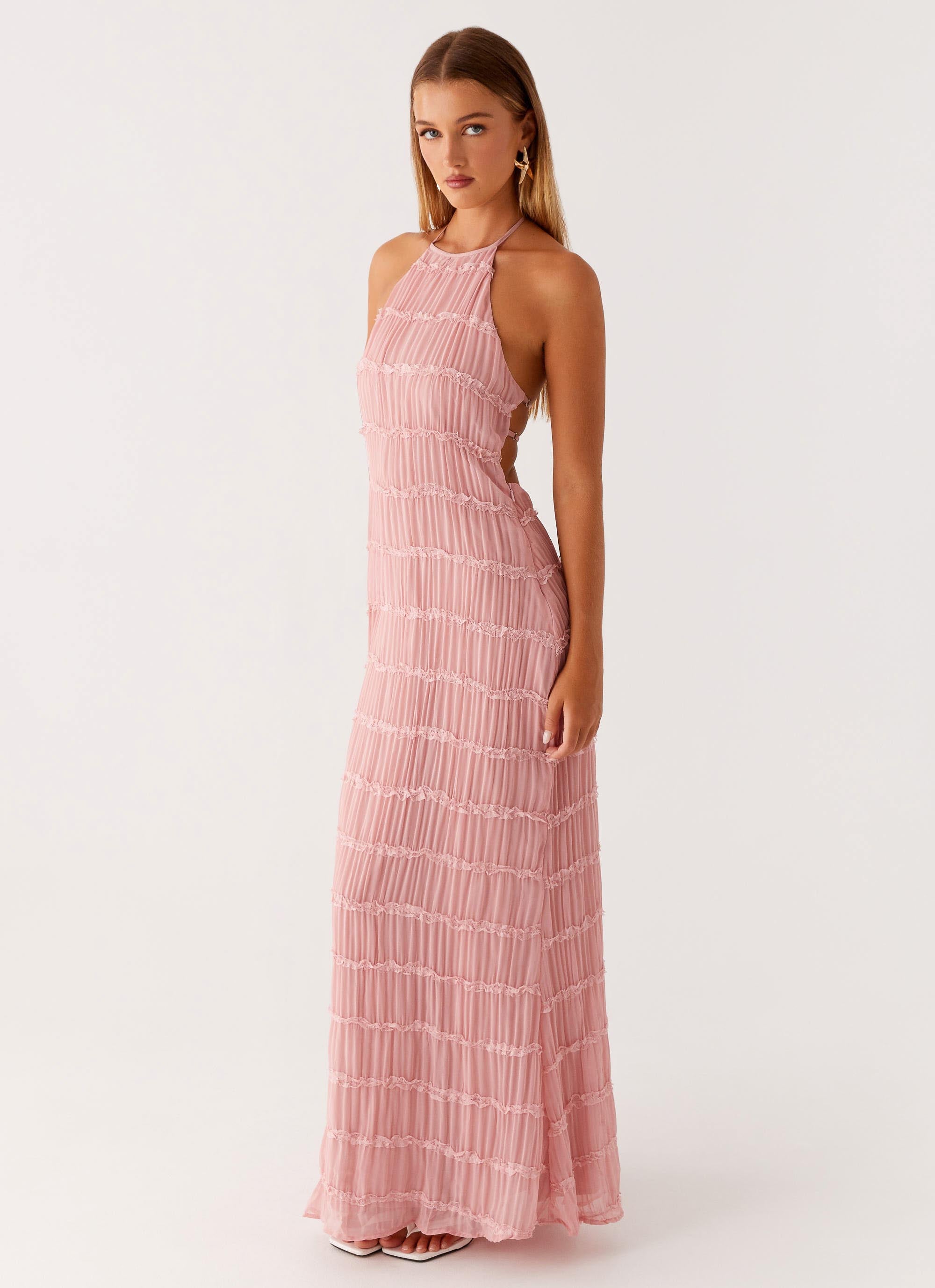 Aullie Maxi Dress for Women - Flowy Long Summer Dress in Pink | Perfect for Beach, Vacation & Casual Outings