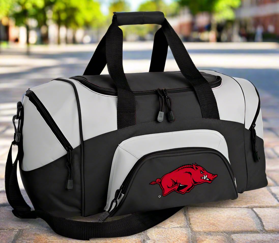 Arkansas Razorbacks Duffle Bag - Small Gym Bag for Men & Women, University of Arkansas Team Logo Travel Duffel, Perfect for Workouts, Sports, Weekend Trips & College Fan Gear