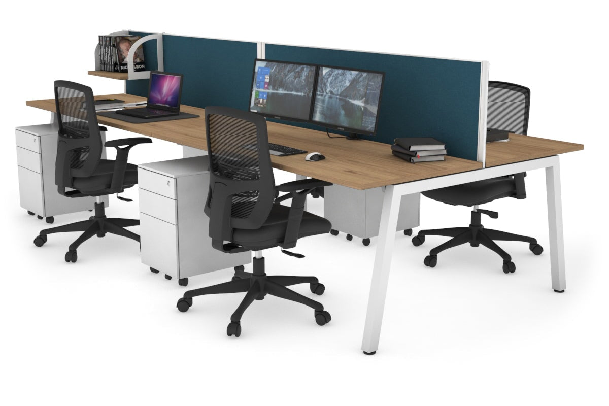 Quadro 4-Person Office Workstation Desk - 1200L x 700W Dimensions - Perfect for Team Collaboration, Open Office Spaces & Coworking Environments