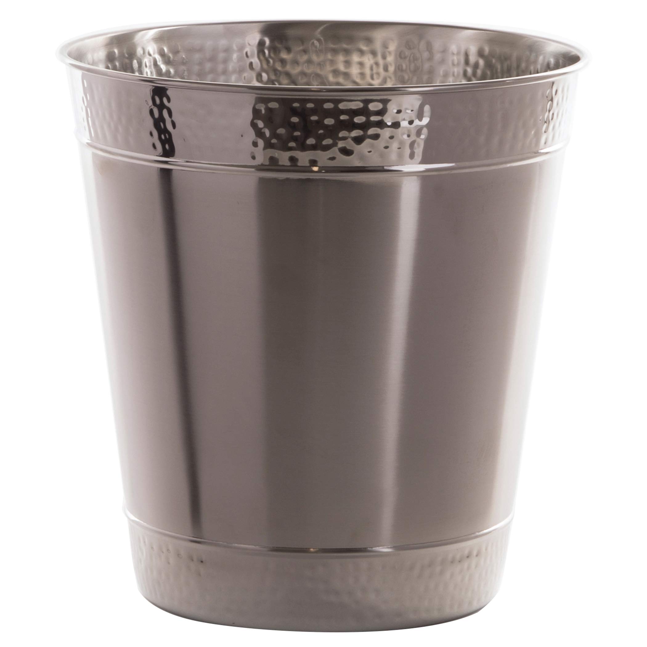 BINO Matte Hammered Metal Waste Basket - Stylish Trash Can for Home, Office, Bathroom, Dorm & Kitchen - Perfect for Bedroom, Desk & Room Organization - Essential Home & Office Decor Accessory (Great for Small Spaces & Waste Management)