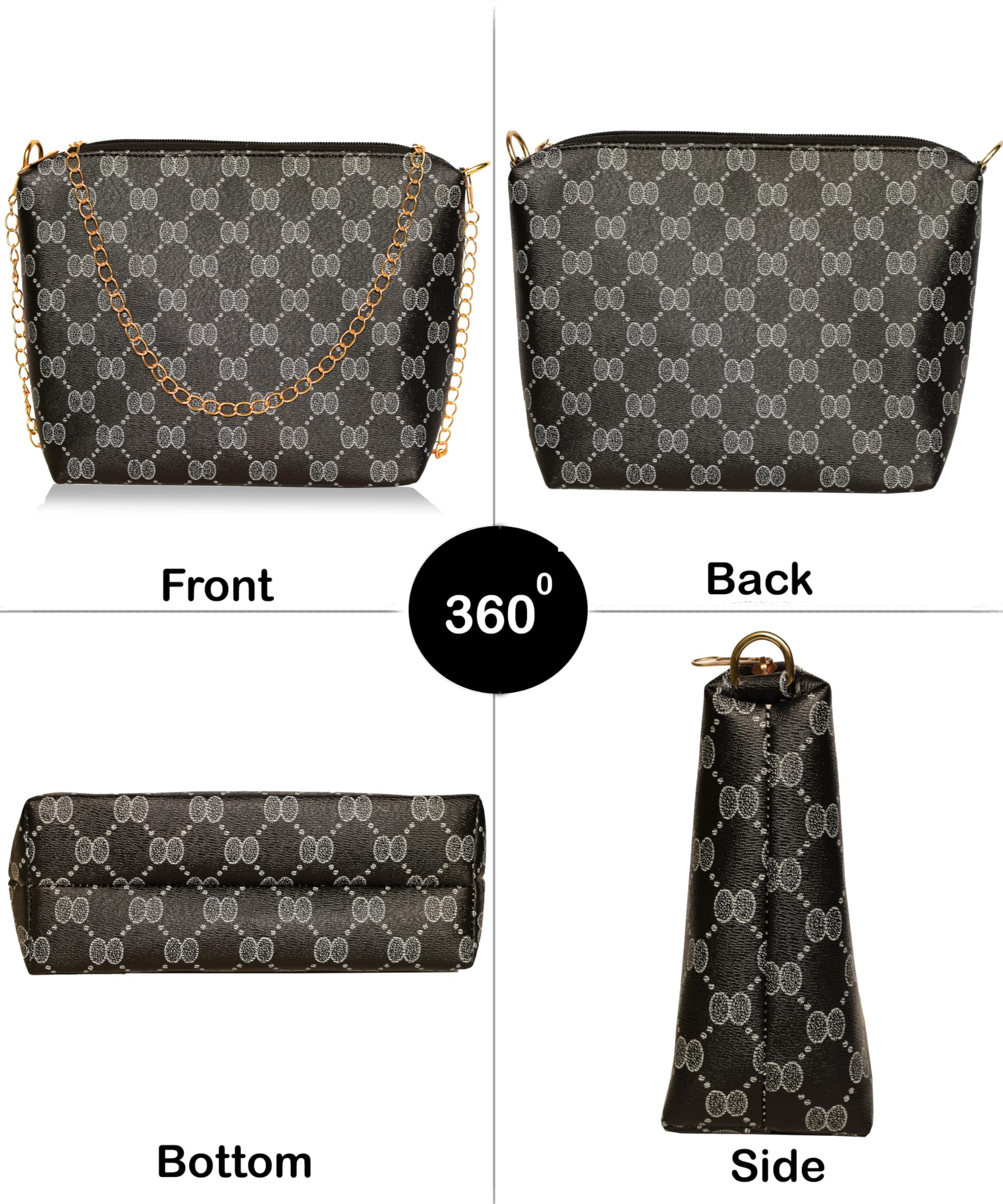 Trendy Black Sling Bags for Women | Stylish Crossbody Purse for Girls & Teens (SLINGF111) - Perfect for Travel, Shopping & Everyday Use
