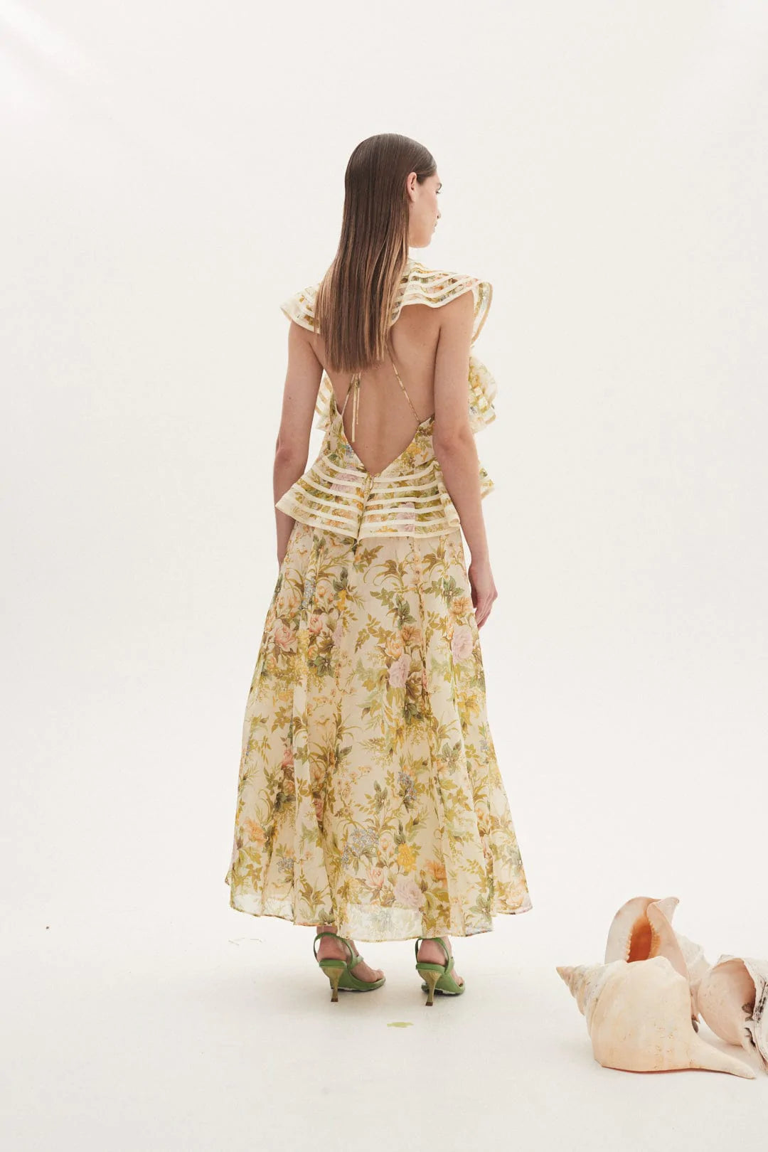 Eden Flounce Midi Dress - Elegant Floral Summer Dress for Women | Perfect for Weddings, Parties & Casual Outings