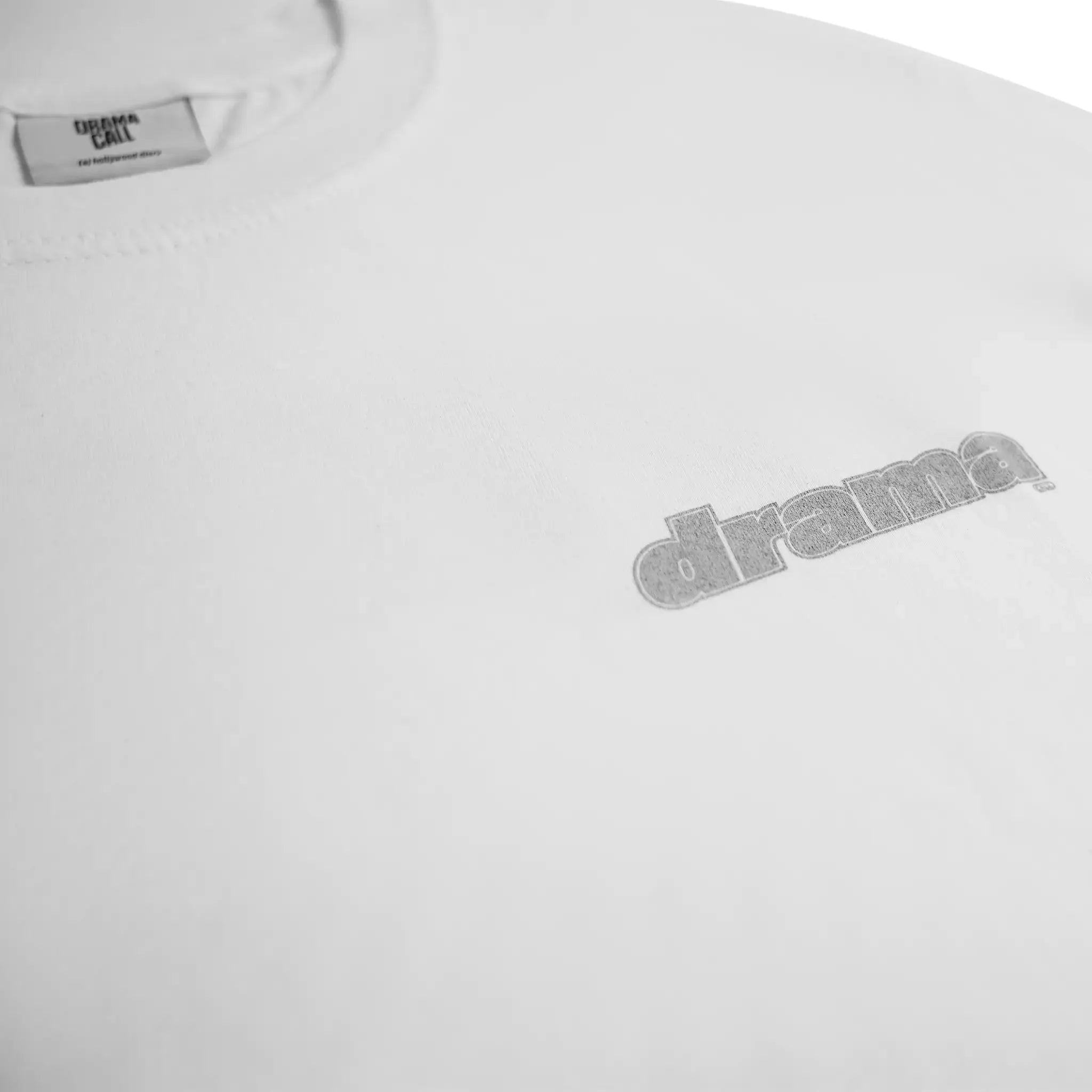 Drama Call Staple Staff White T-Shirt - Comfortable Cotton Crewneck Tee for Casual Wear, Work Uniforms & Team Events