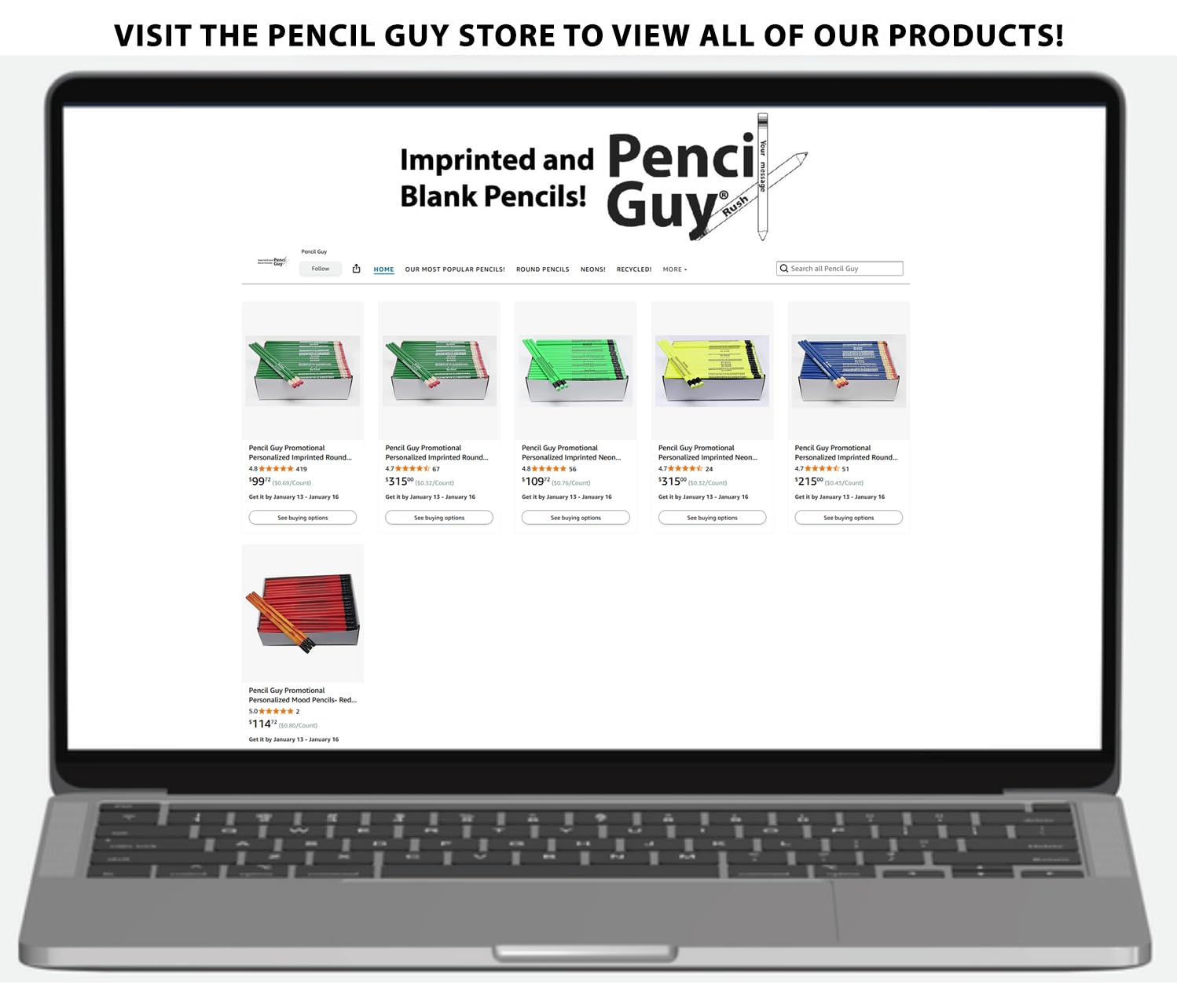 Personalized Round Pencils with Custom Imprint - 144 Count Box (19 Vibrant Colors) for Office, School, Events & Promotional Giveaways