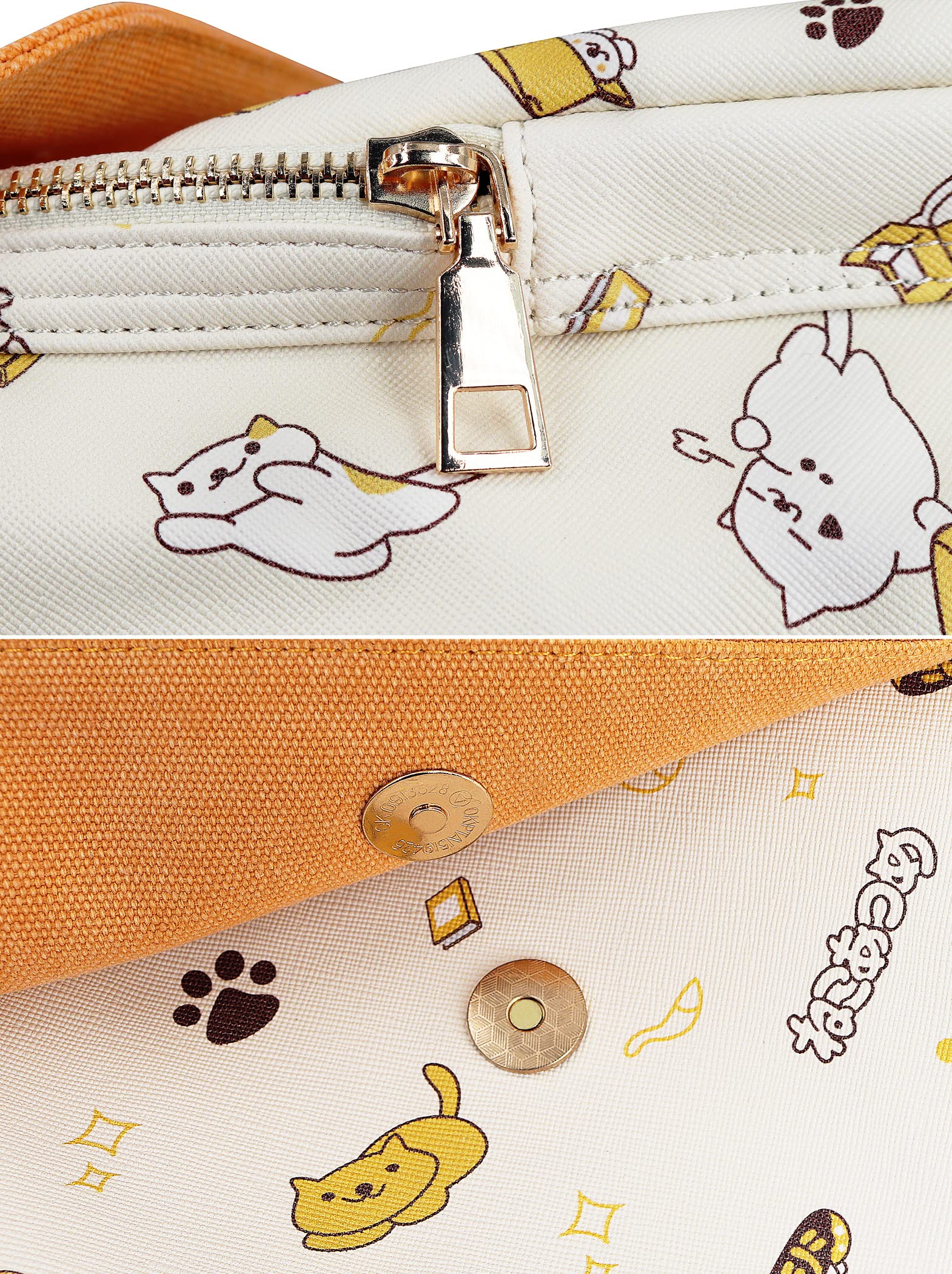 Cute Anime Neko Atsume Cat Backpack for Women - Flap Canvas Drawstring Daypack - Perfect for School, Travel & Cosplay | Roffatide