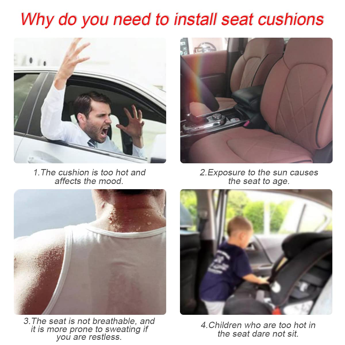 3PCS Premium Velvet Car Seat Cushion Set with Memory Foam - Breathable & Non-Slip Auto Seat Cover for Front & Back Seats - Vehicle Seat Protector Pad (Black) - Perfect for Long Drives & Commuting